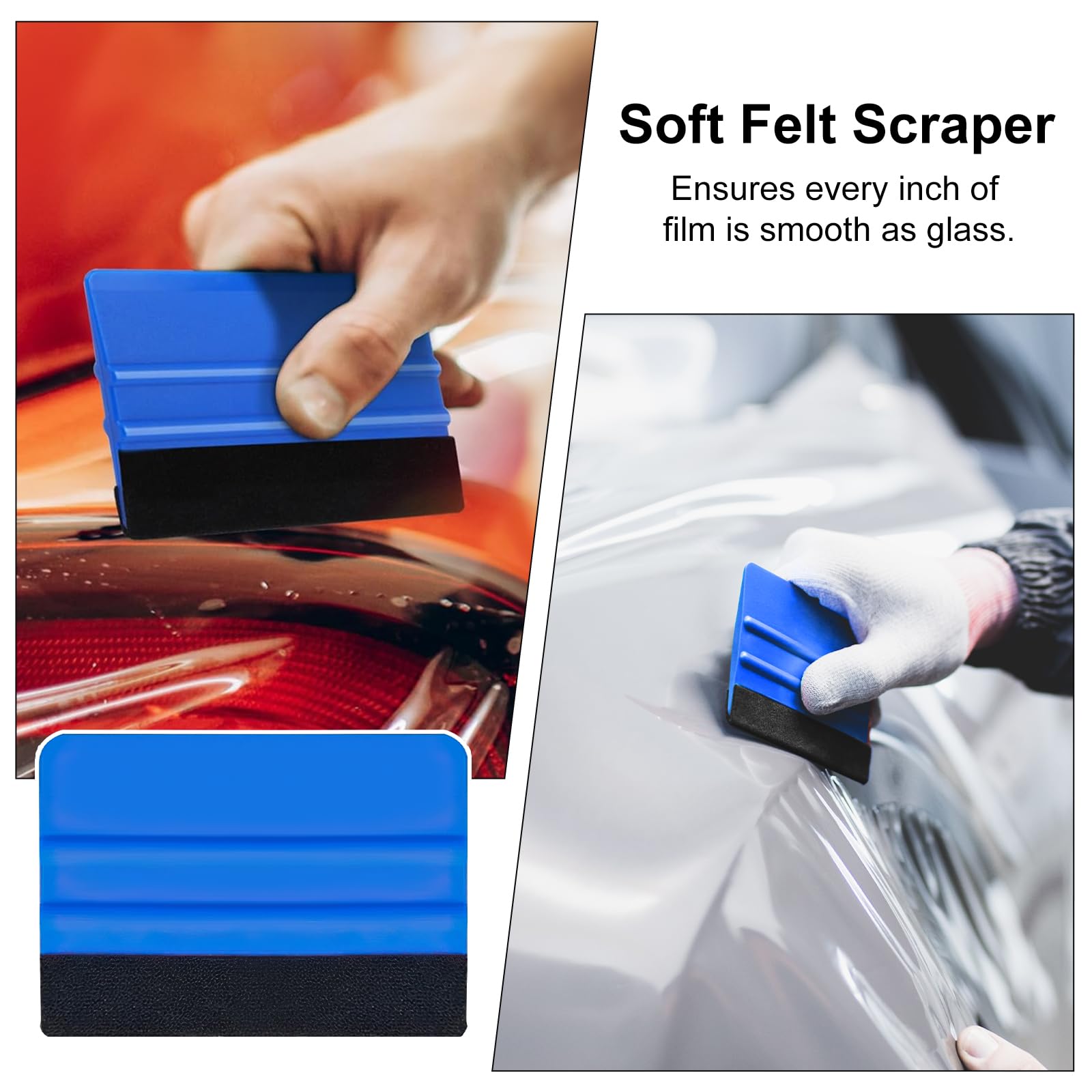 Admygo Vinyl Wrap Squeegee Tool - Non-Scratch Blue Applicator for Car, Kitchen, Window Film | 1 Piece 7