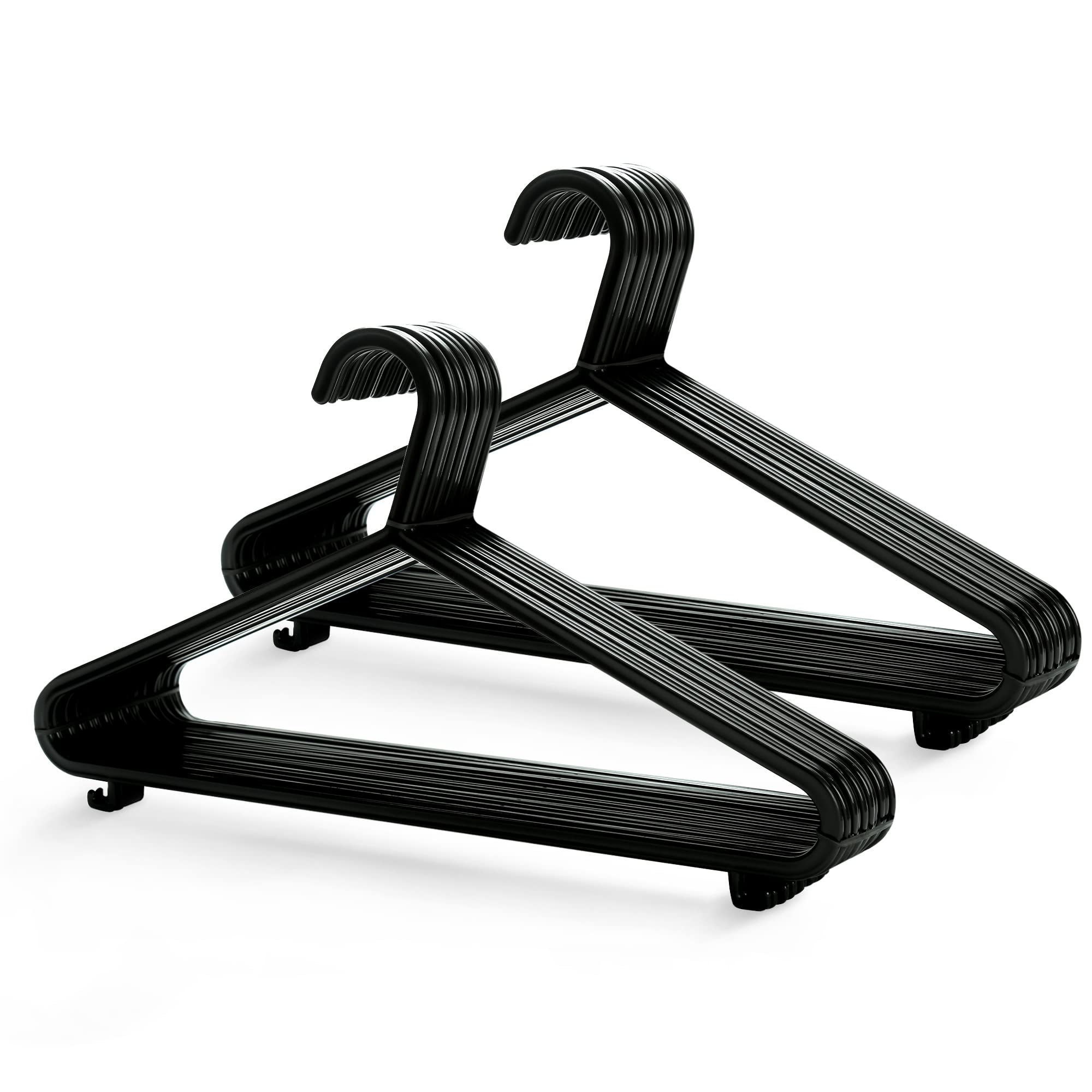 KEPLIN Adult Plastic Coat Hangers - 25 Pack, Strong & Space Saving for Coats, Suits, and Dresses