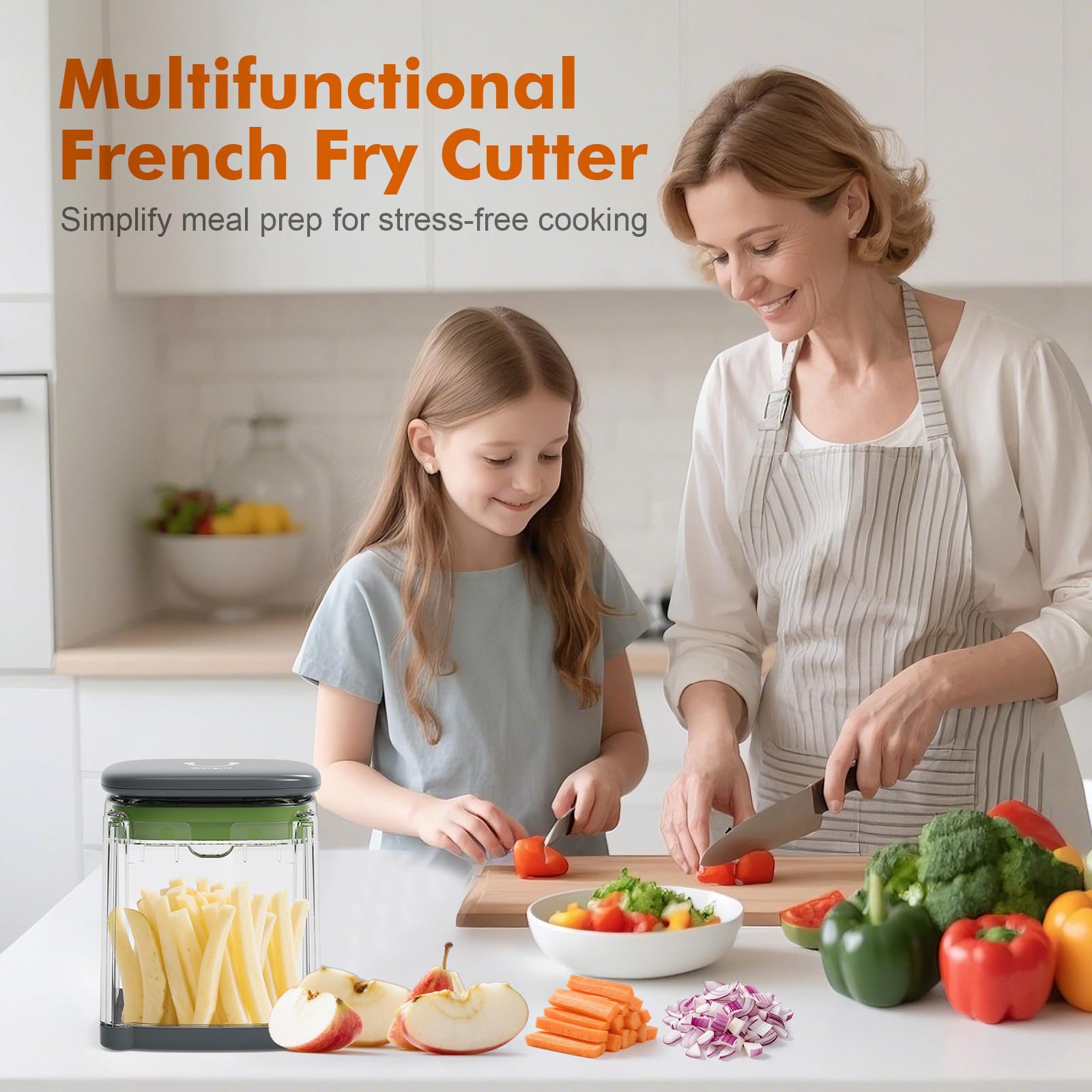 Ibergrif M523 Potato Chipper - 3-in-1 Cutter with Stainless Steel Blades | BPA-Free 4