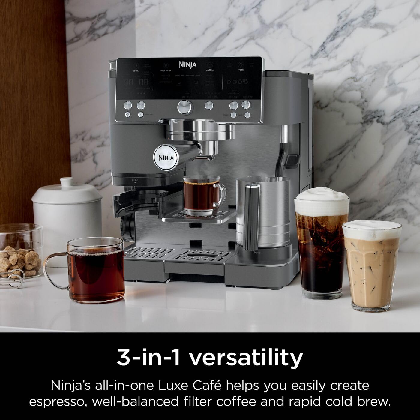 Ninja Luxe Premier 3-in-1 Coffee Machine - Espresso, Cold Brew, Filter | Built-in Grinder 7
