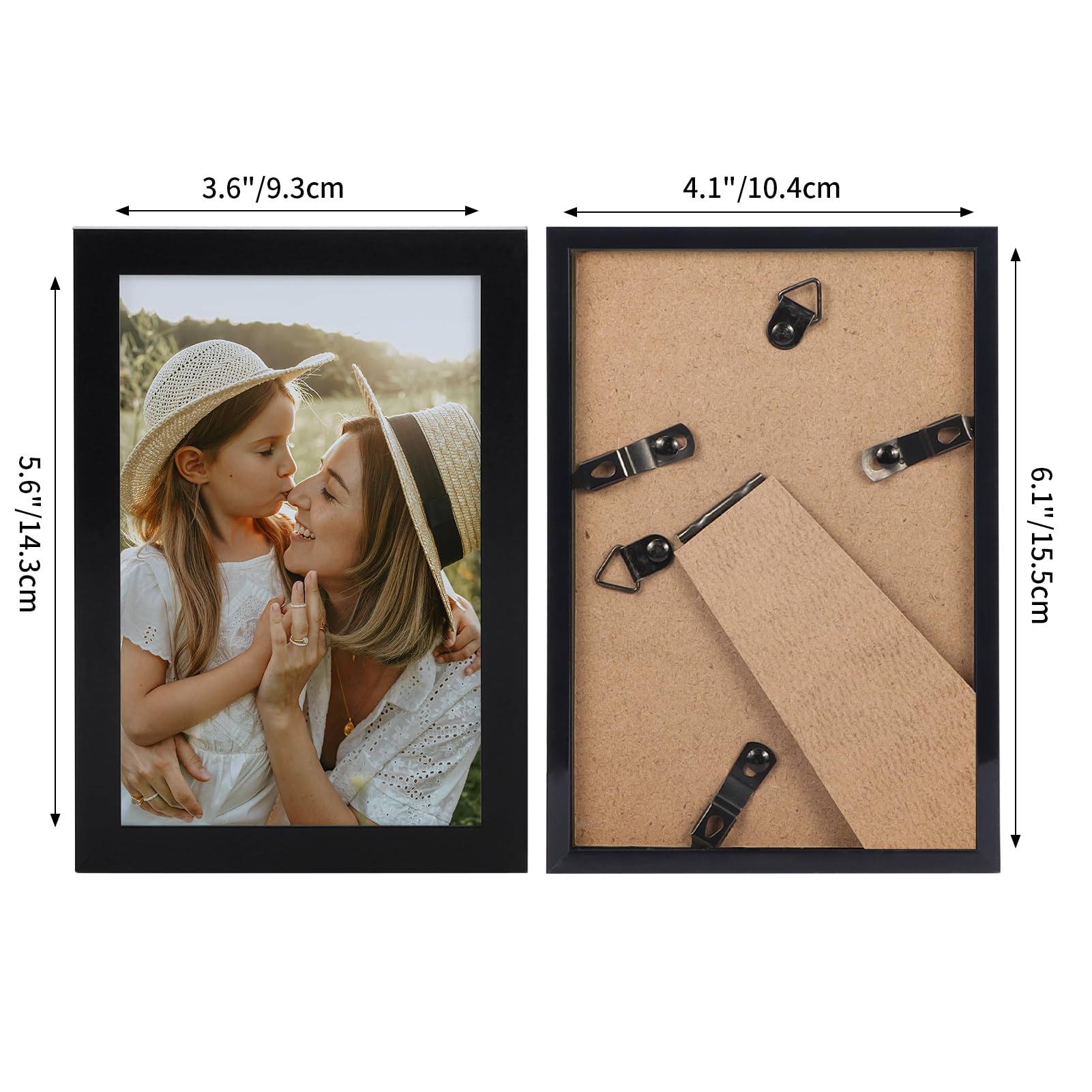 Ditwis 6x4 Inch Black Photo Frame - Lightweight PVC/PS Construction for Wall or Tabletop Display 2
