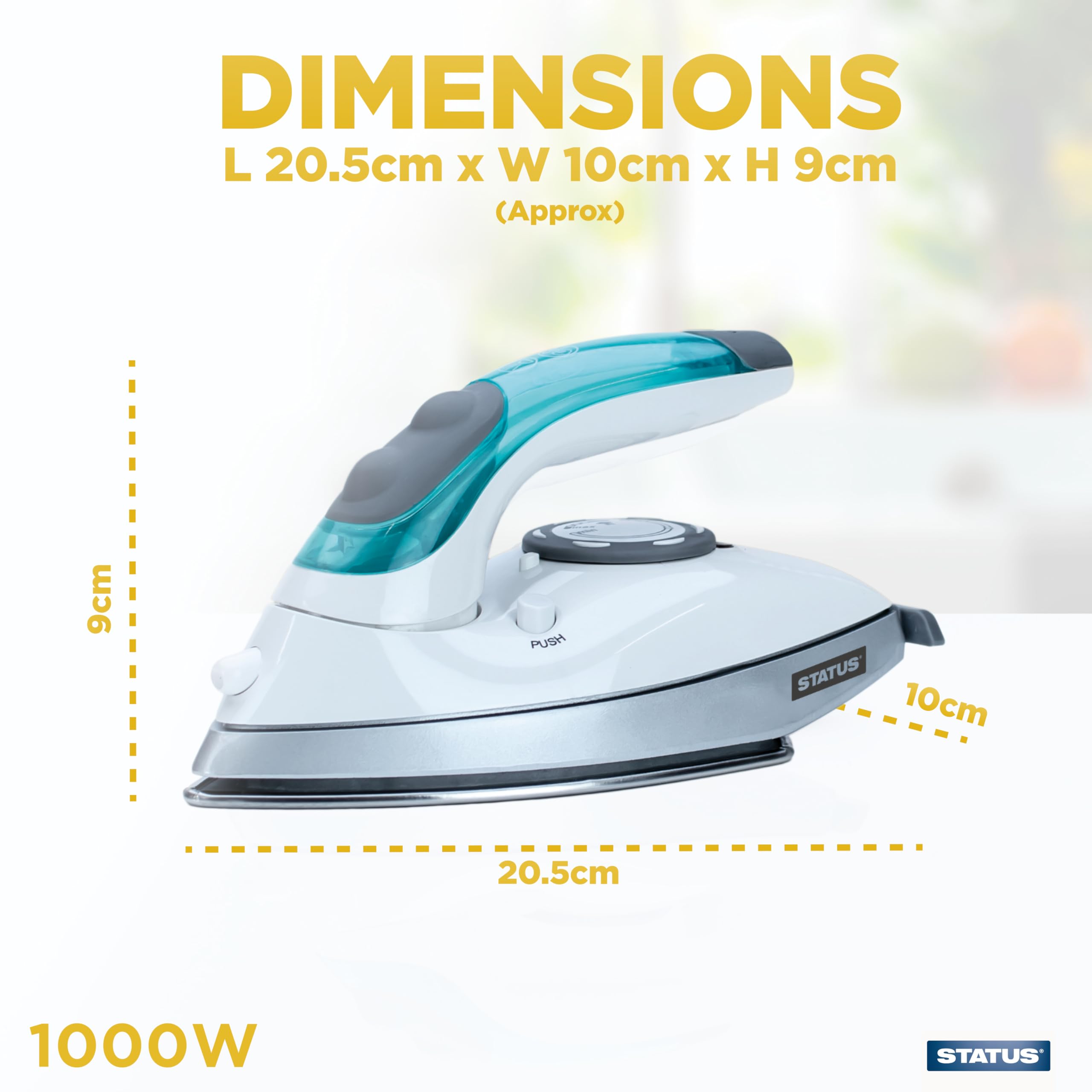 Status Travel Steam Iron - 1000W Dual Voltage Compact Clothes Iron | Green 5
