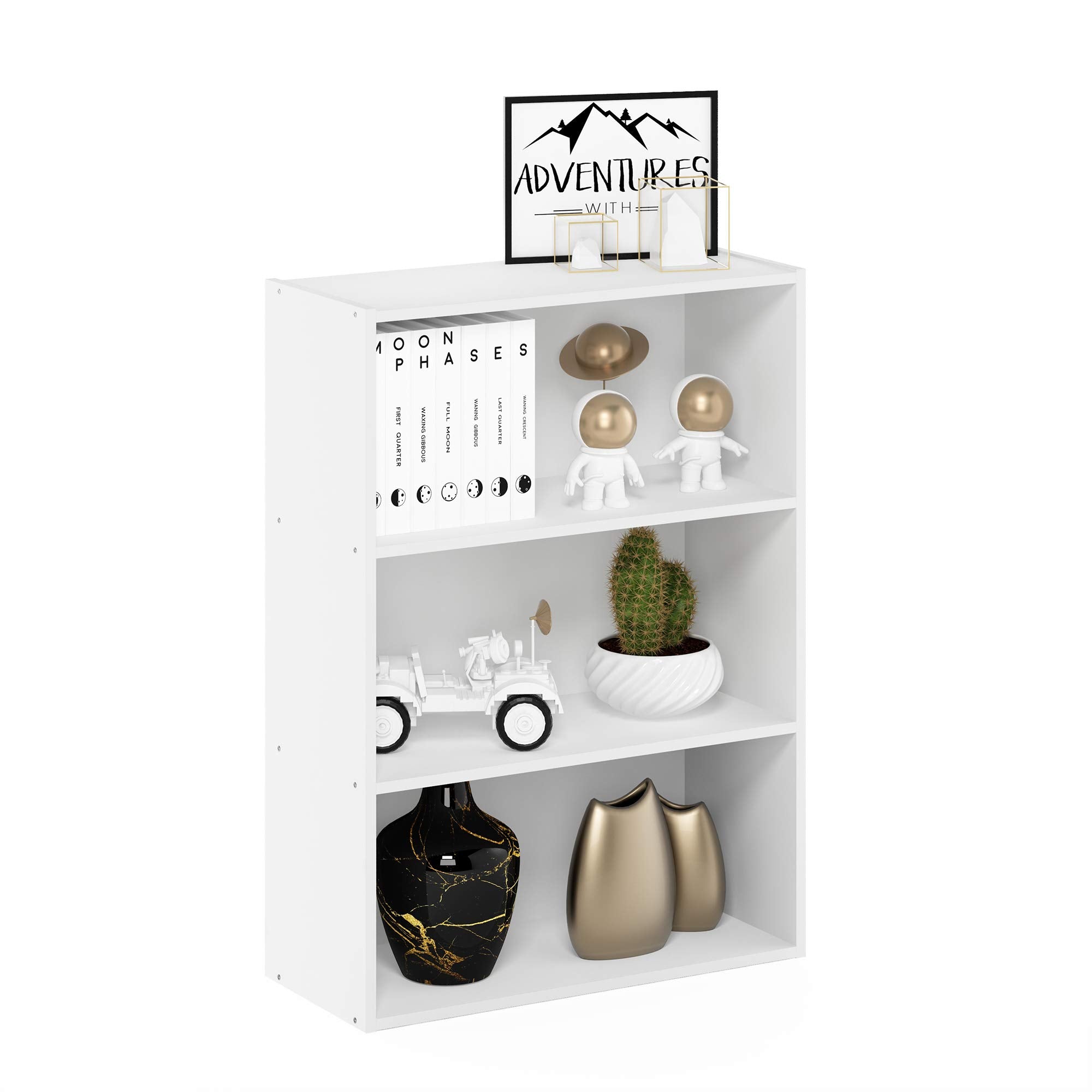 Furinno PASIR Book Shelf - 3-Tier Storage Bookcase | Plain White | 60.2cm Wide 6