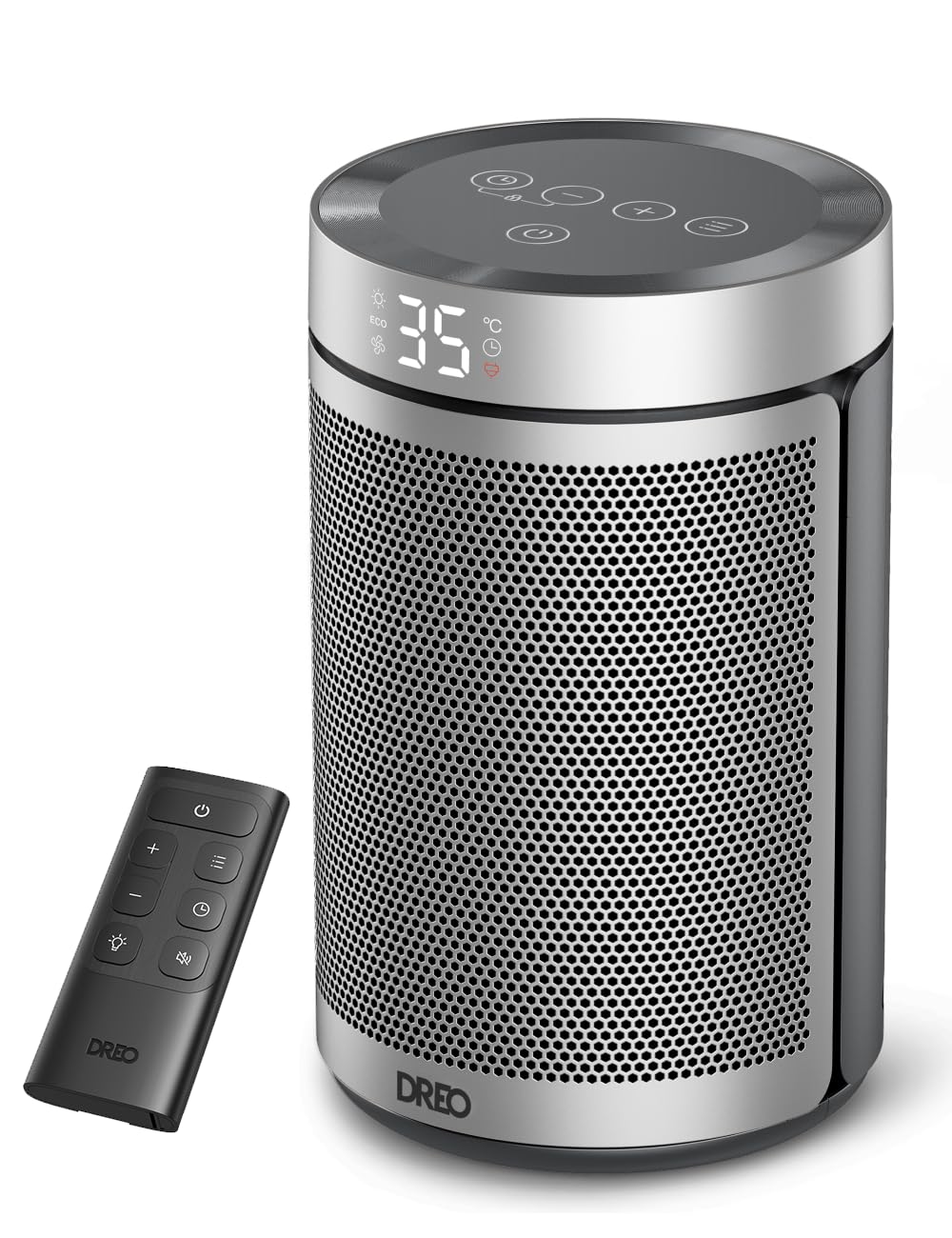 Dreo Electric Heater - 1500W Energy Efficient Space Heater | Silent Operation | Silver