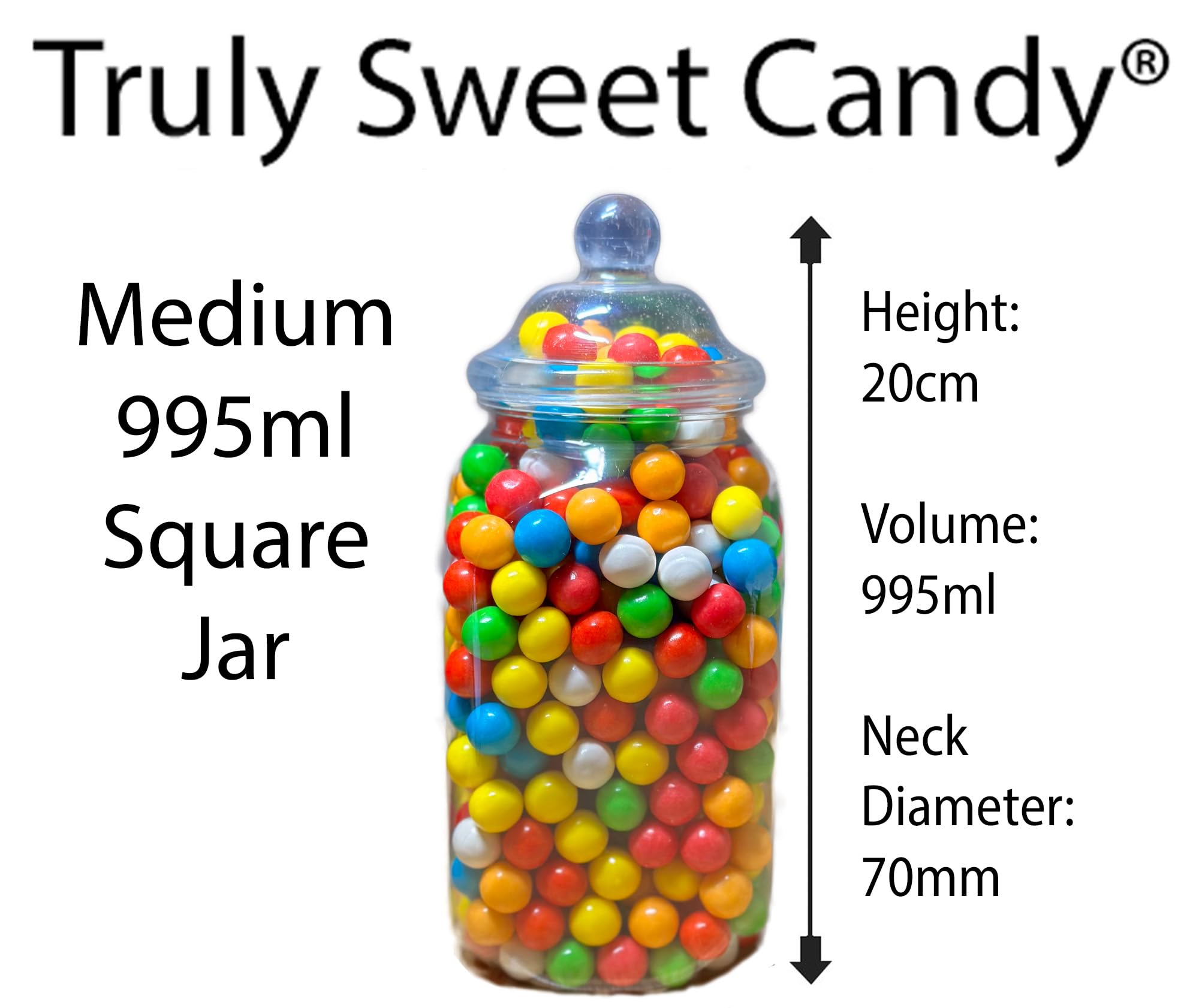 Truly Sweet Candy 8 Assorted Empty Retro Plastic Sweet Jars for Candy Buffet | Food Grade PET Plastic 3