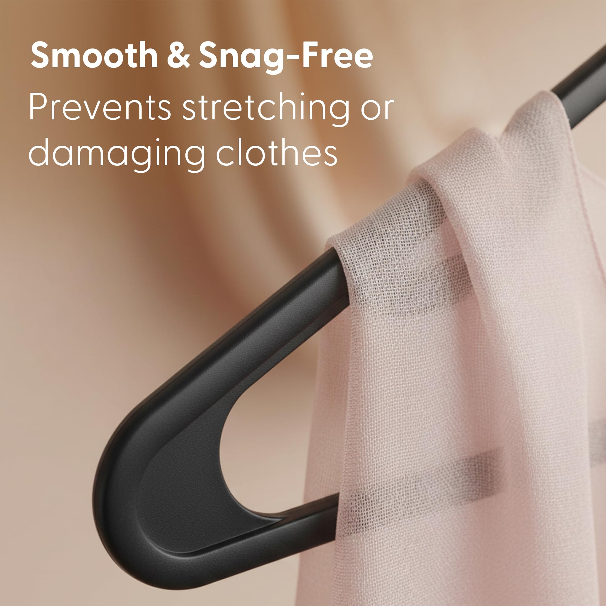 KEPLIN Plastic Clothes Hangers - 25 Pack Slim Durable Coat Hangers | Anti-Slip Grooves | Black 8