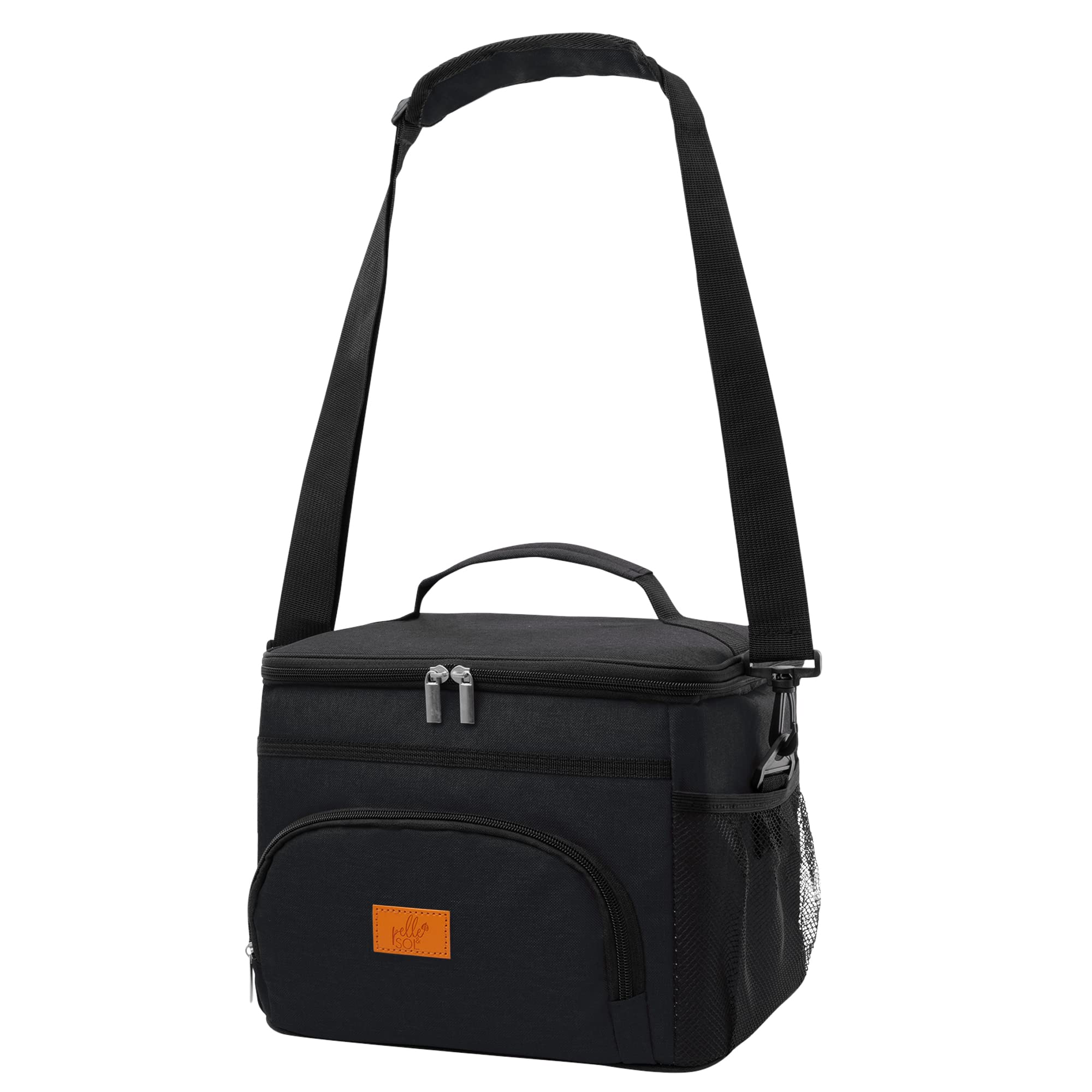 Pelle & Sol 15L Insulated Lunch Bag - Cooler Tote with Strap | Oxford Fabric | Black 9