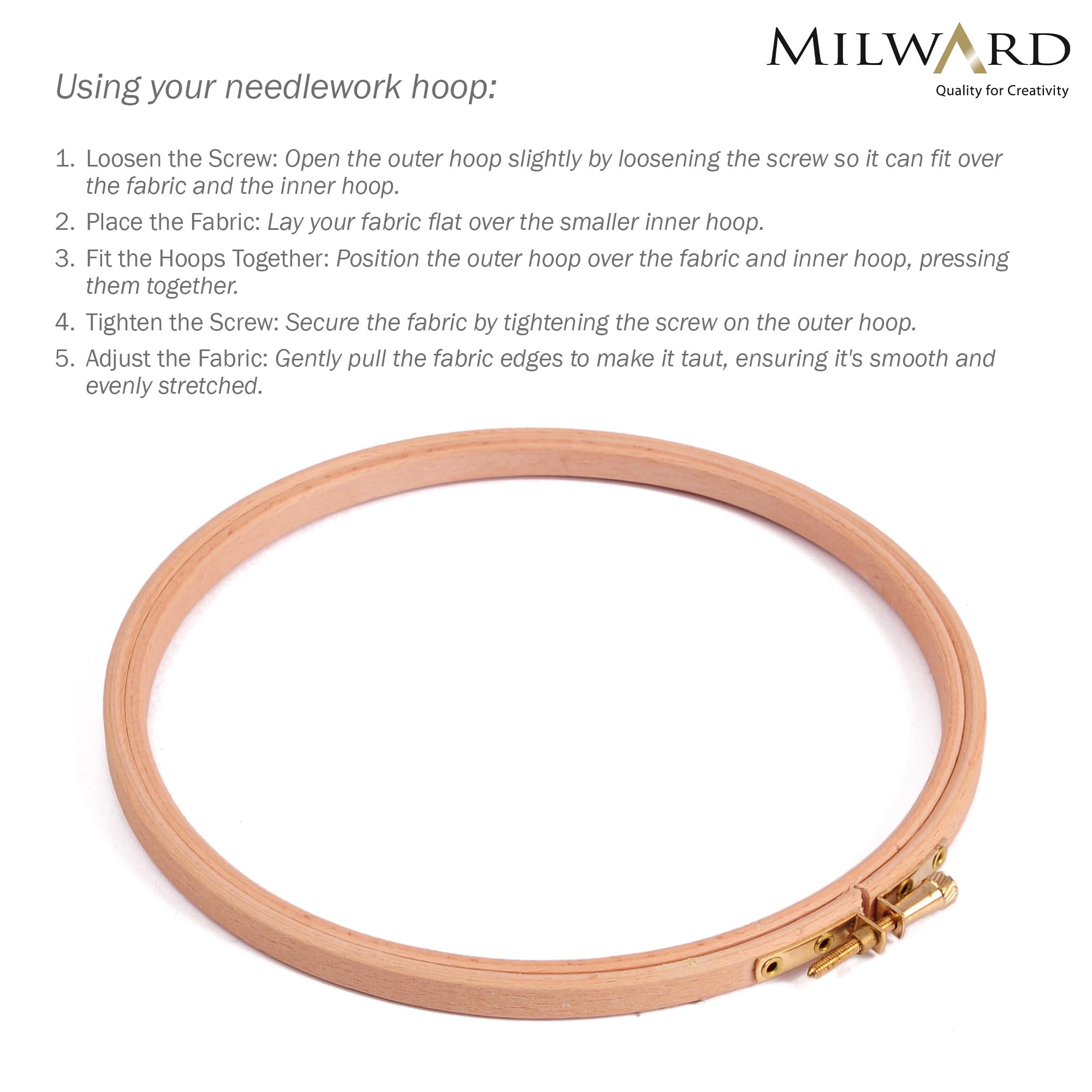 Elbesee Wooden Embroidery Hoop - 7 Inch (17cm) Diameter | Adjustable Metal Screw | Natural Beechwood 4