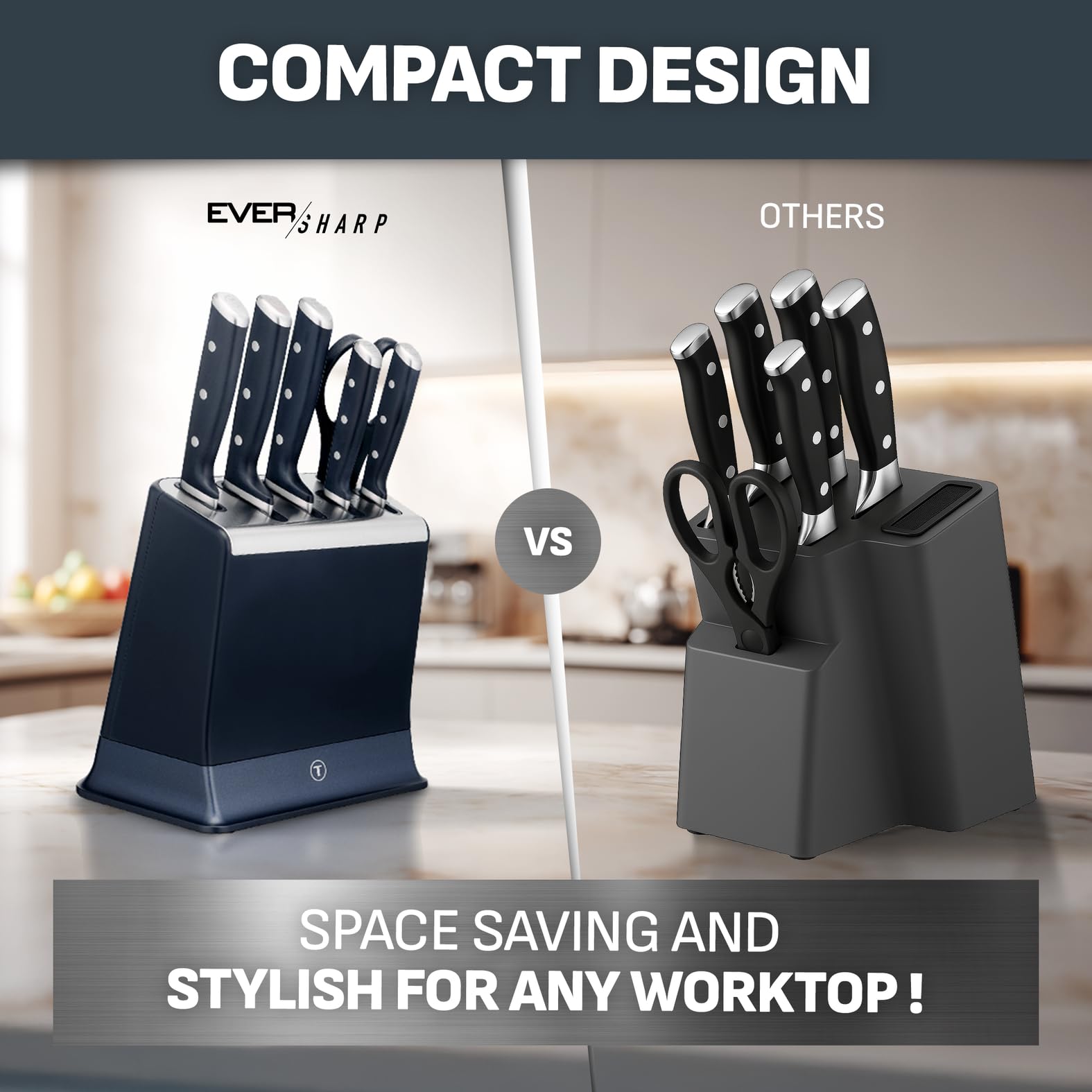 Tefal EverSharp Pro 6-Pc Knife Set with Automatic Sharpener | German Stainless Steel | K297S744 9