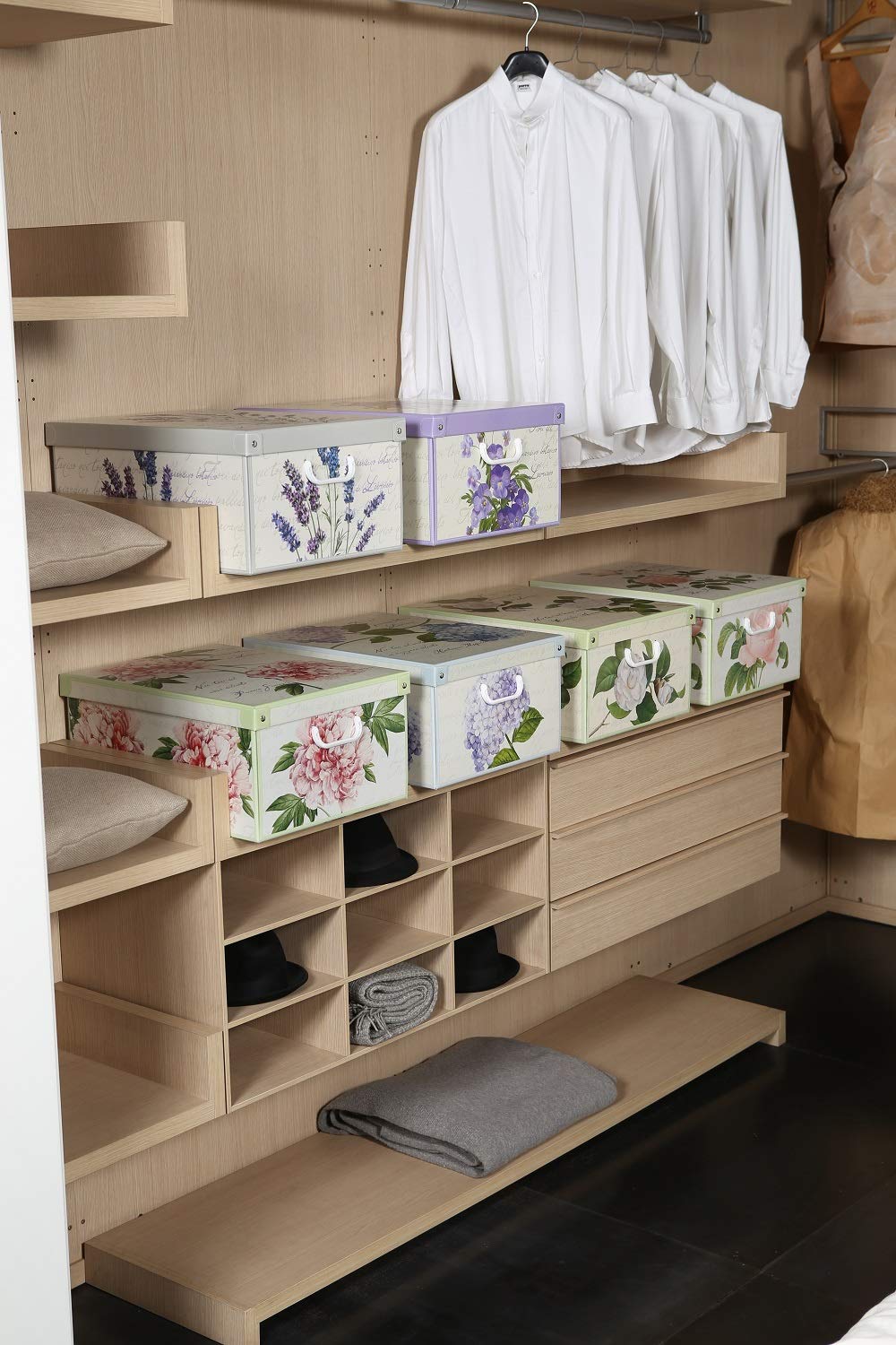 Lavatelli KANGURU Collection Decorative Storage Box with Handles and Lid, Violet, 42x32x17.5cm 4