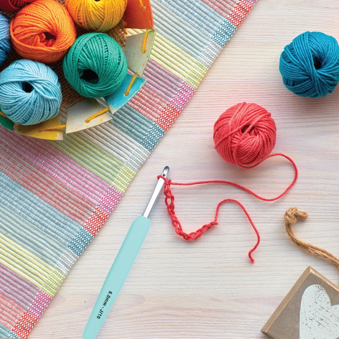 KNITPRO Waves Crochet Hook - 3.75mm | Ergonomic Rubber Handle | Lightweight Aluminium 5
