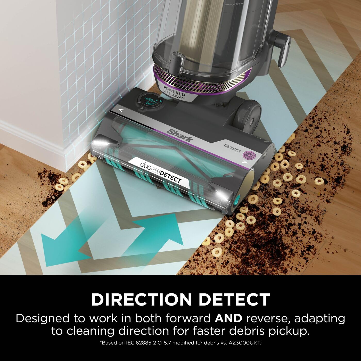 Shark PowerDetect Corded Upright Vacuum Cleaner AZ3900UKTBK | DuoClean Detect | Anti Hair Wrap Plus | 1.3L 7