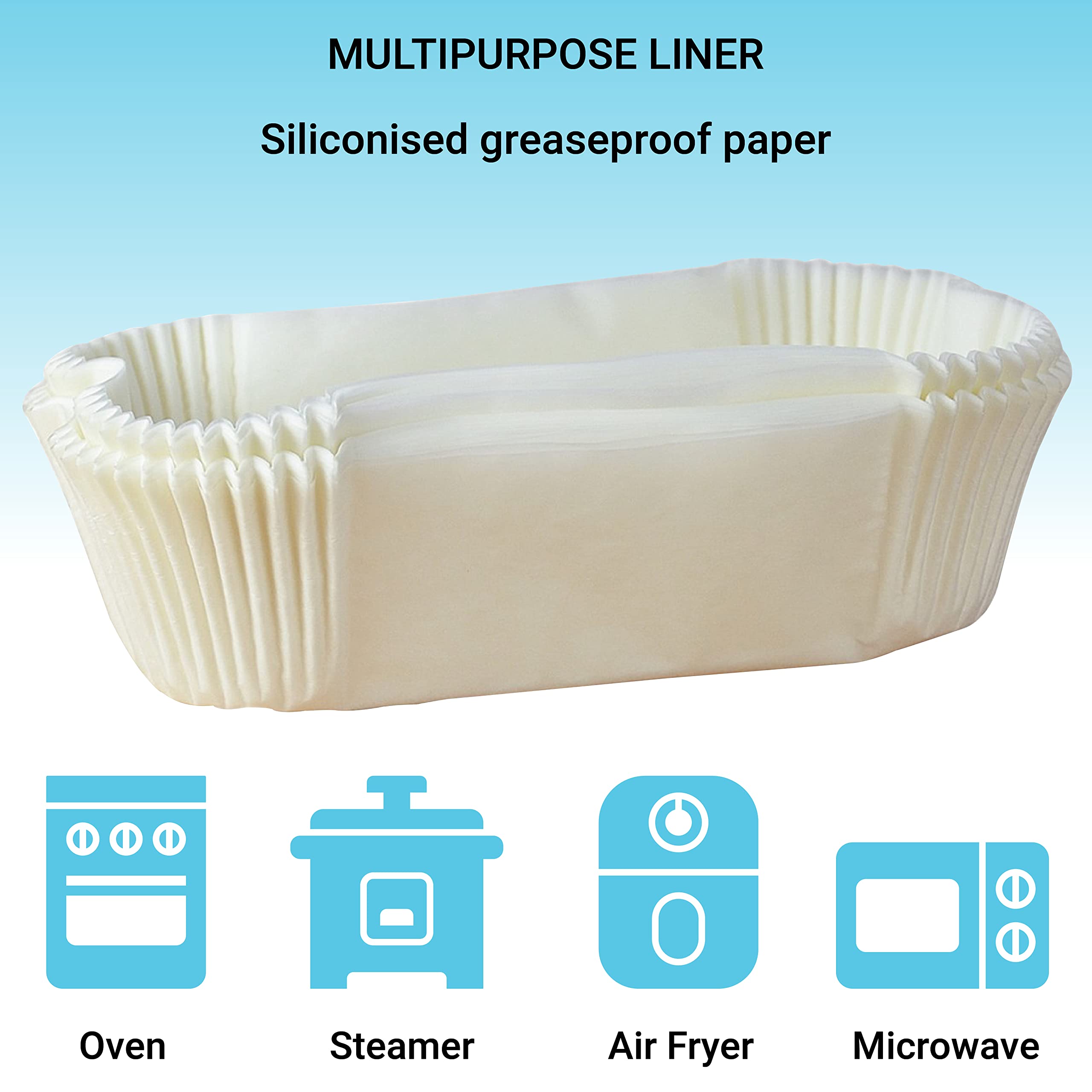 Doric Loaf Tin Liners - 40 Pack Non-Stick Siliconised Greaseproof Paper for Ovens & Air Fryers 4