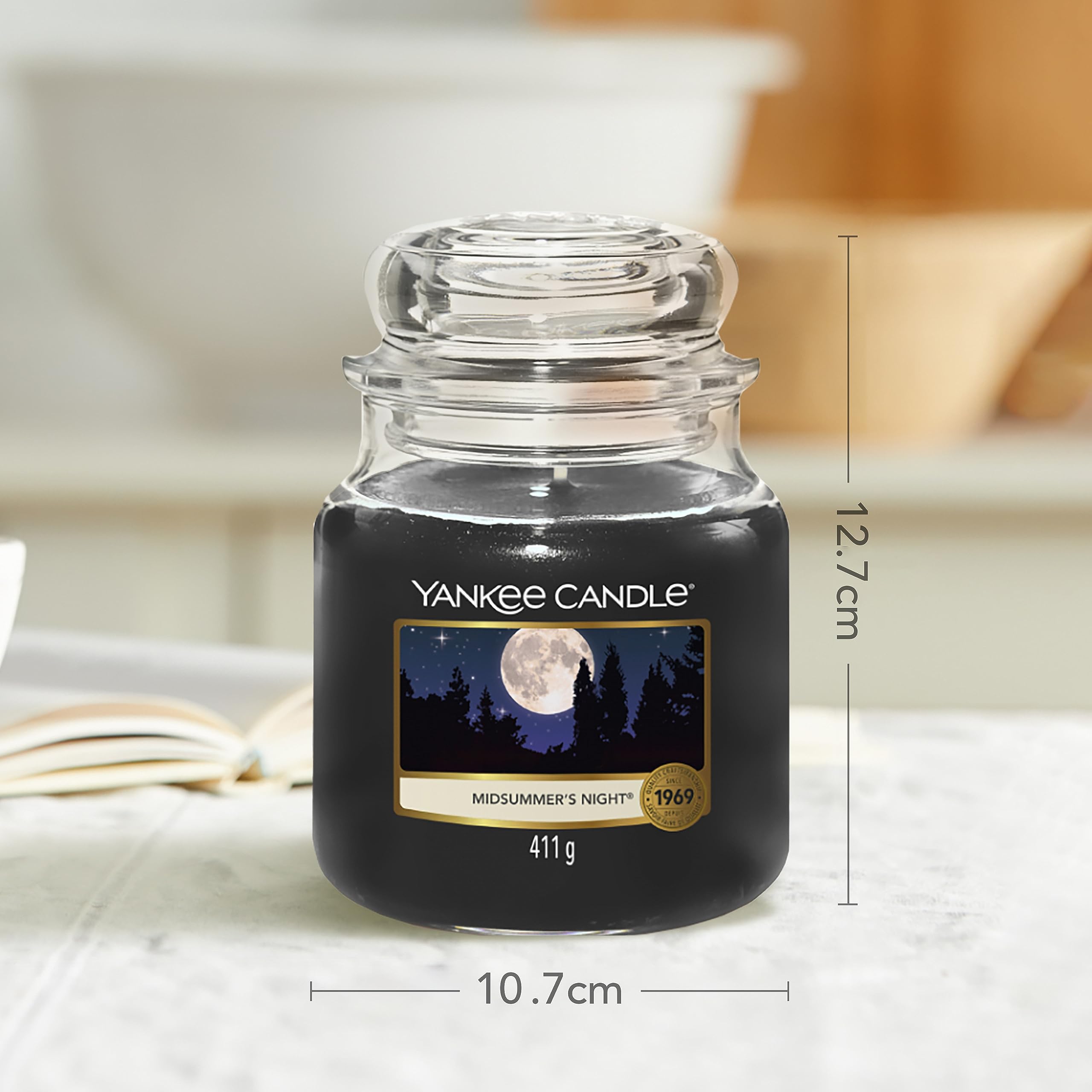 Yankee Candle Midsummers Night Medium Jar Candle - Masculine Blend Scent | 839g 4