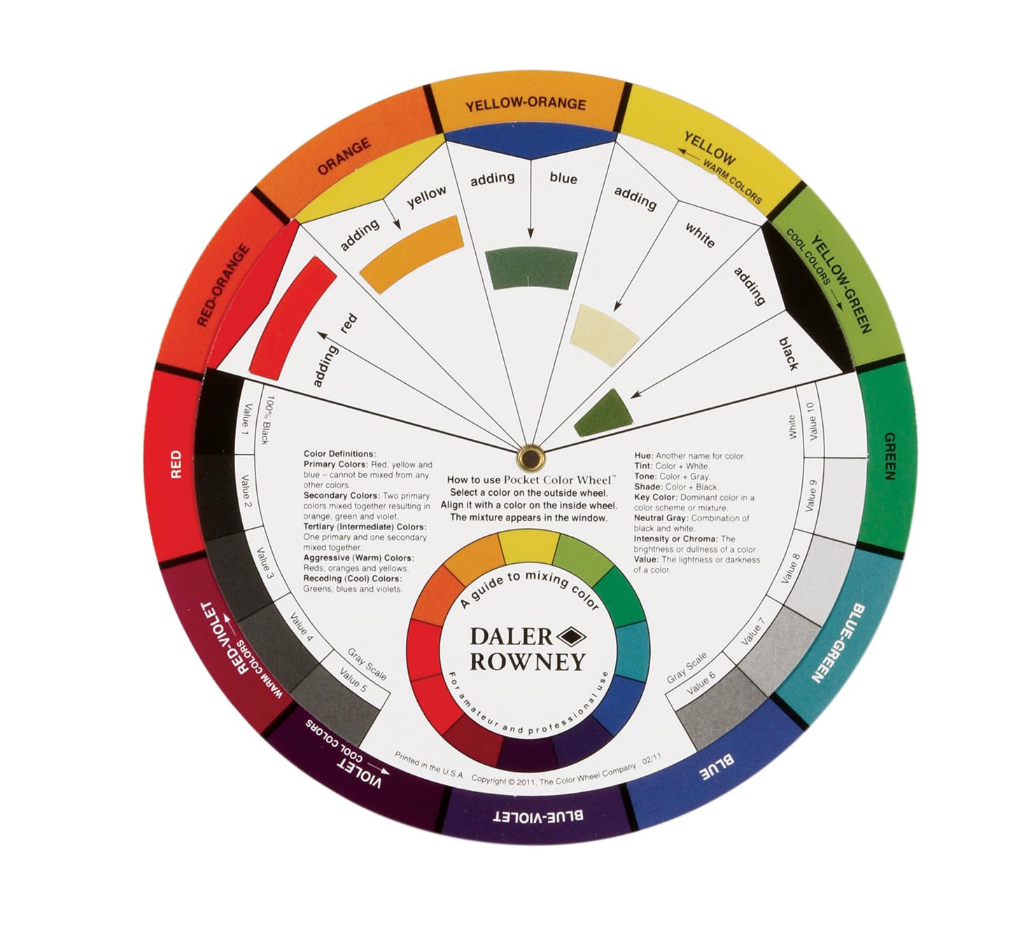 Daler Rowney Artists' Colour Mixing Wheel Guide - 13cm Diameter | Intuitive Art Tool for Beginners 1