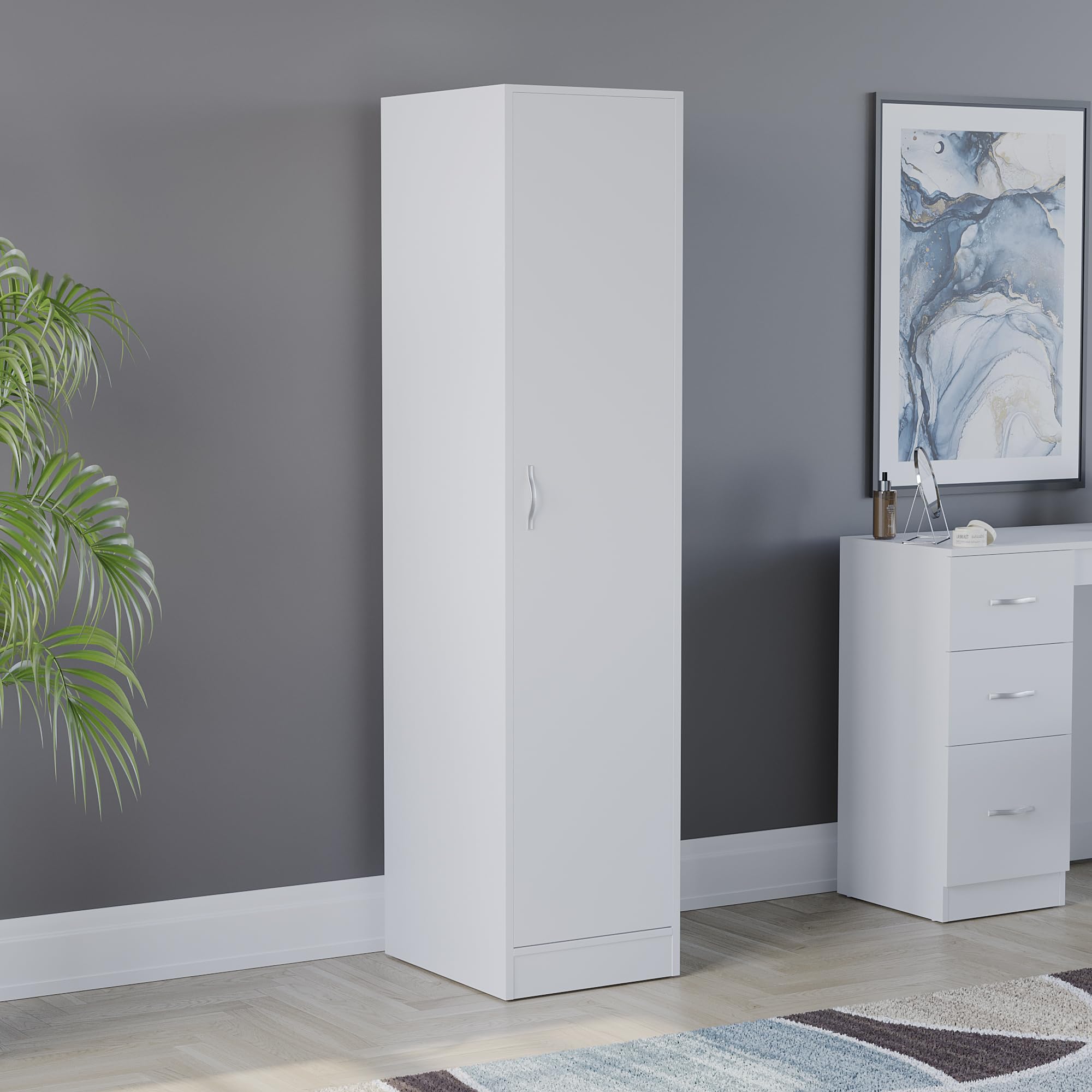 Vida Designs Riano 1 Door Wardrobe - Engineered Wood Storage with Hanging Rail | H: 170cm 1