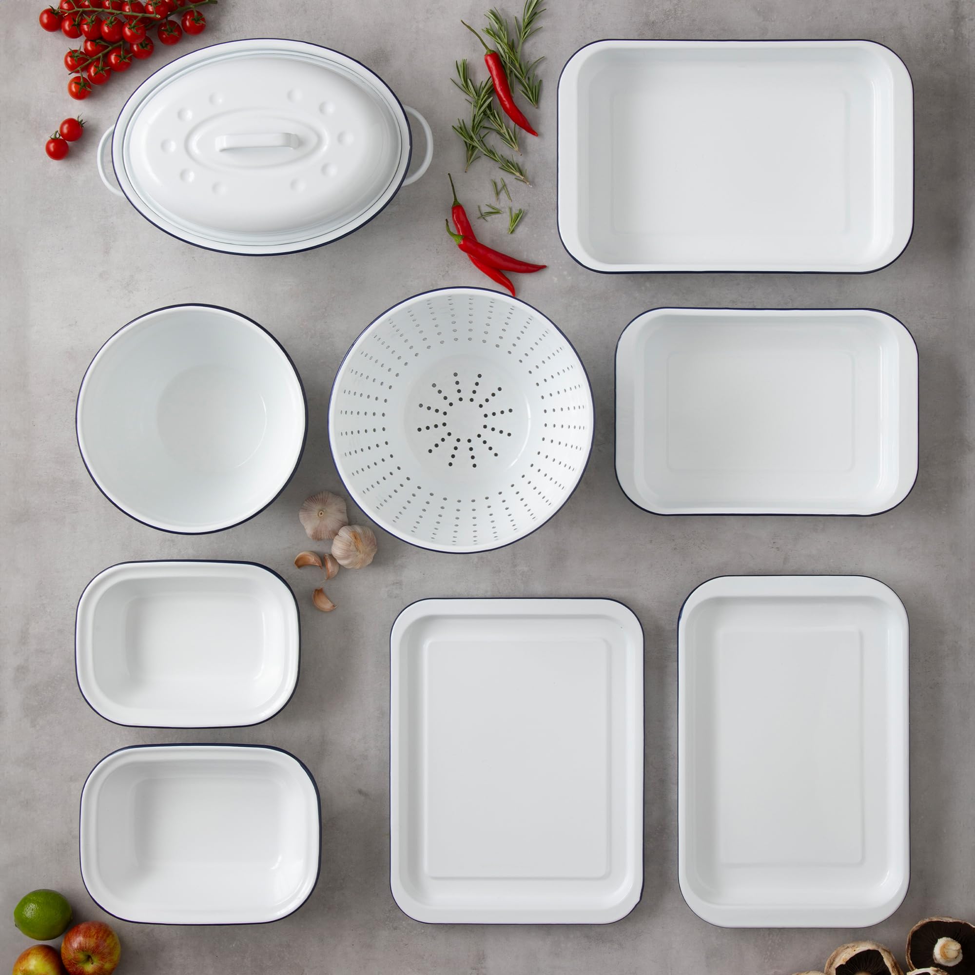 Hairy Bikers Medium Pie Plate - 22cm Steel, Oven Safe, Dishwasher Safe, White 4