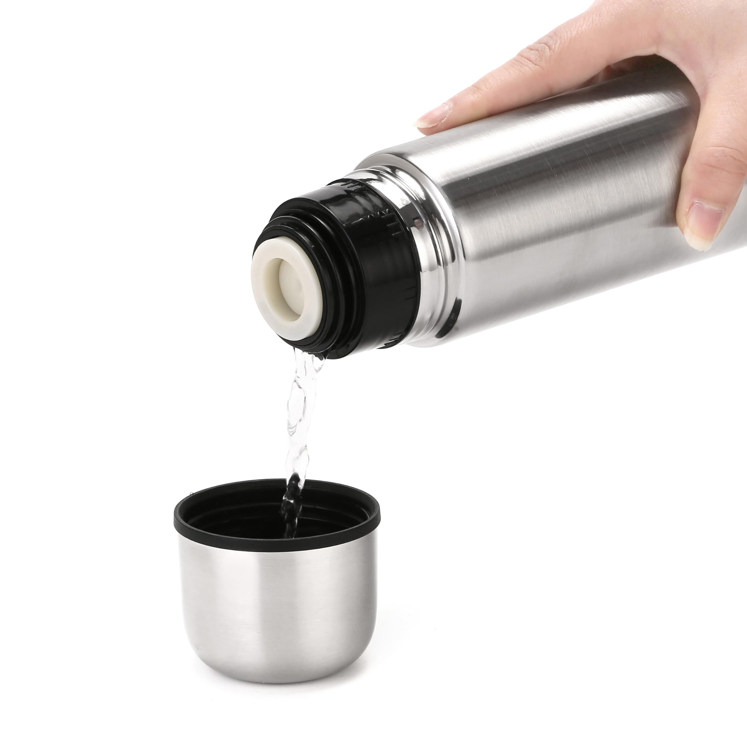 BARGAIN FACTORY 1L Double Walled Vacuum Insulated Drink Flask | 24 Hours Hot/Cold | Stainless Steel 5
