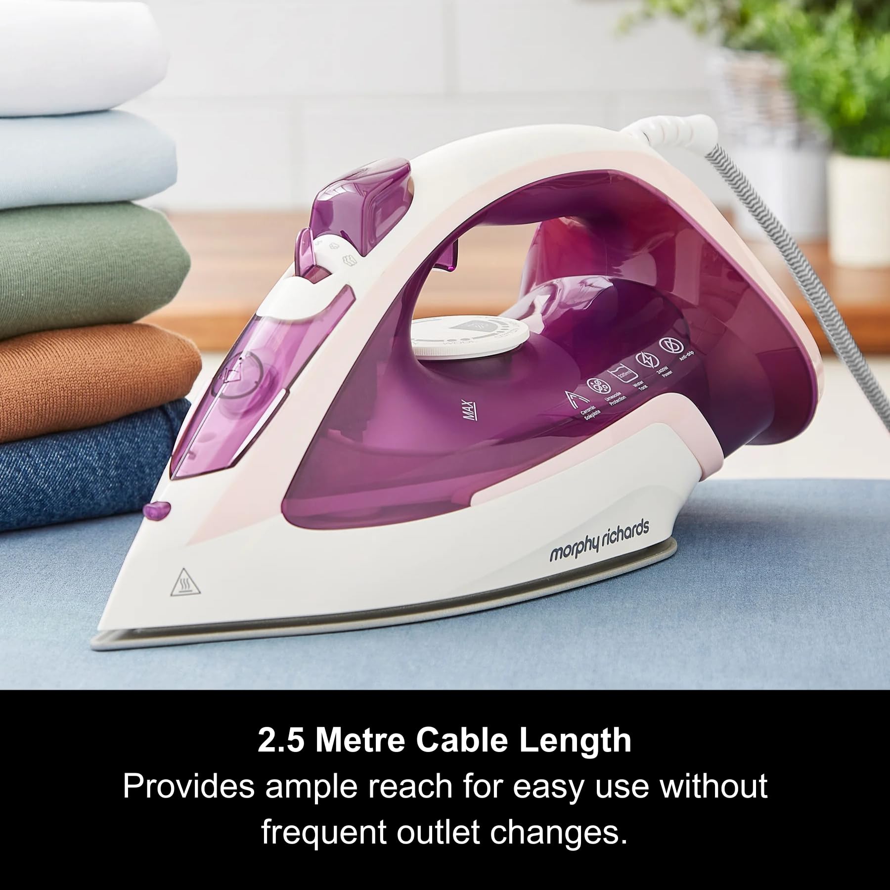 Morphy Richards Steamflow Turbo Steam Iron - 35g/min Vertical Steam | Ceramic Soleplate | 320ml Tank 3