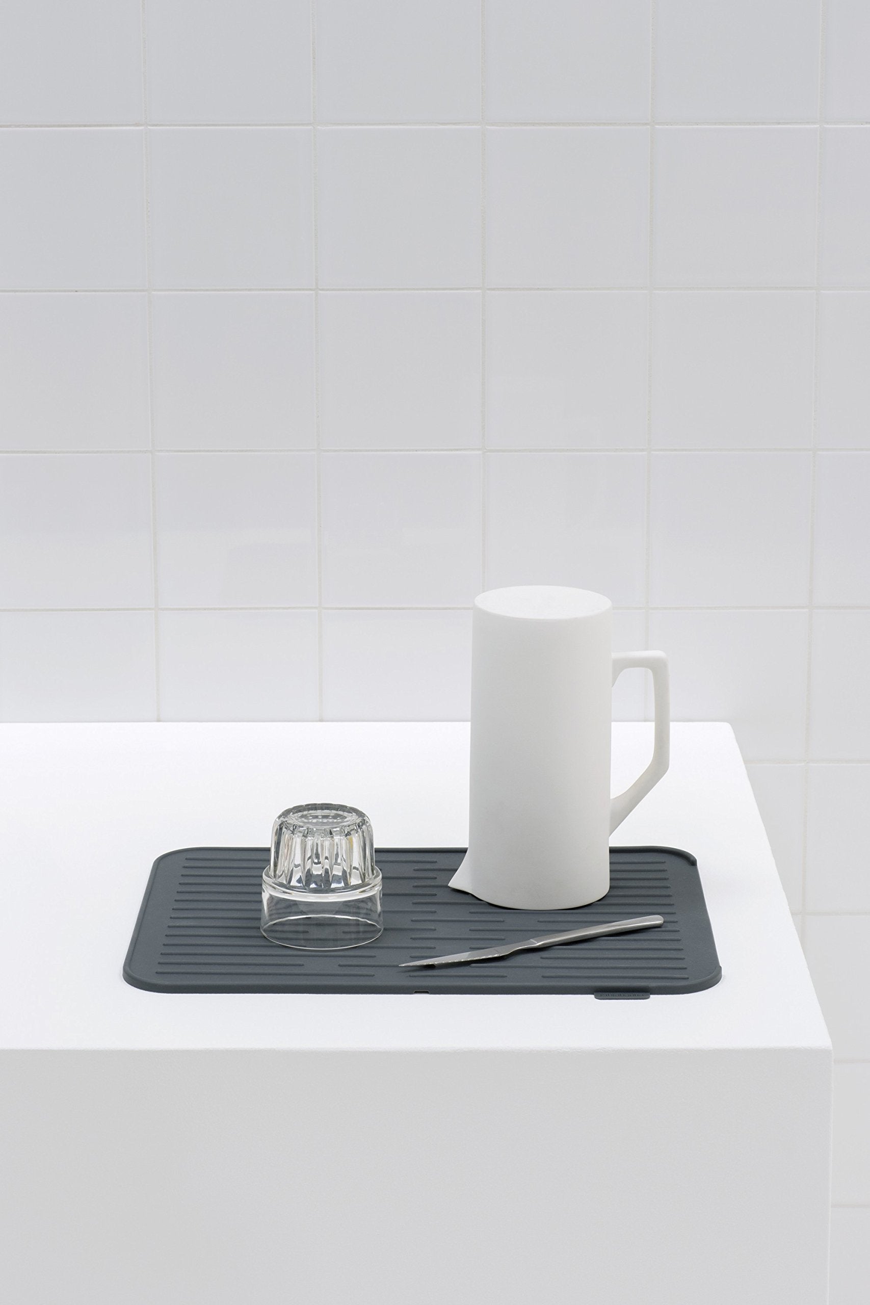 Brabantia Silicone Dish Drying Mat - Non-Skid, Dishwasher Safe | 43.8 x 32.5 cm | Dark Grey 5