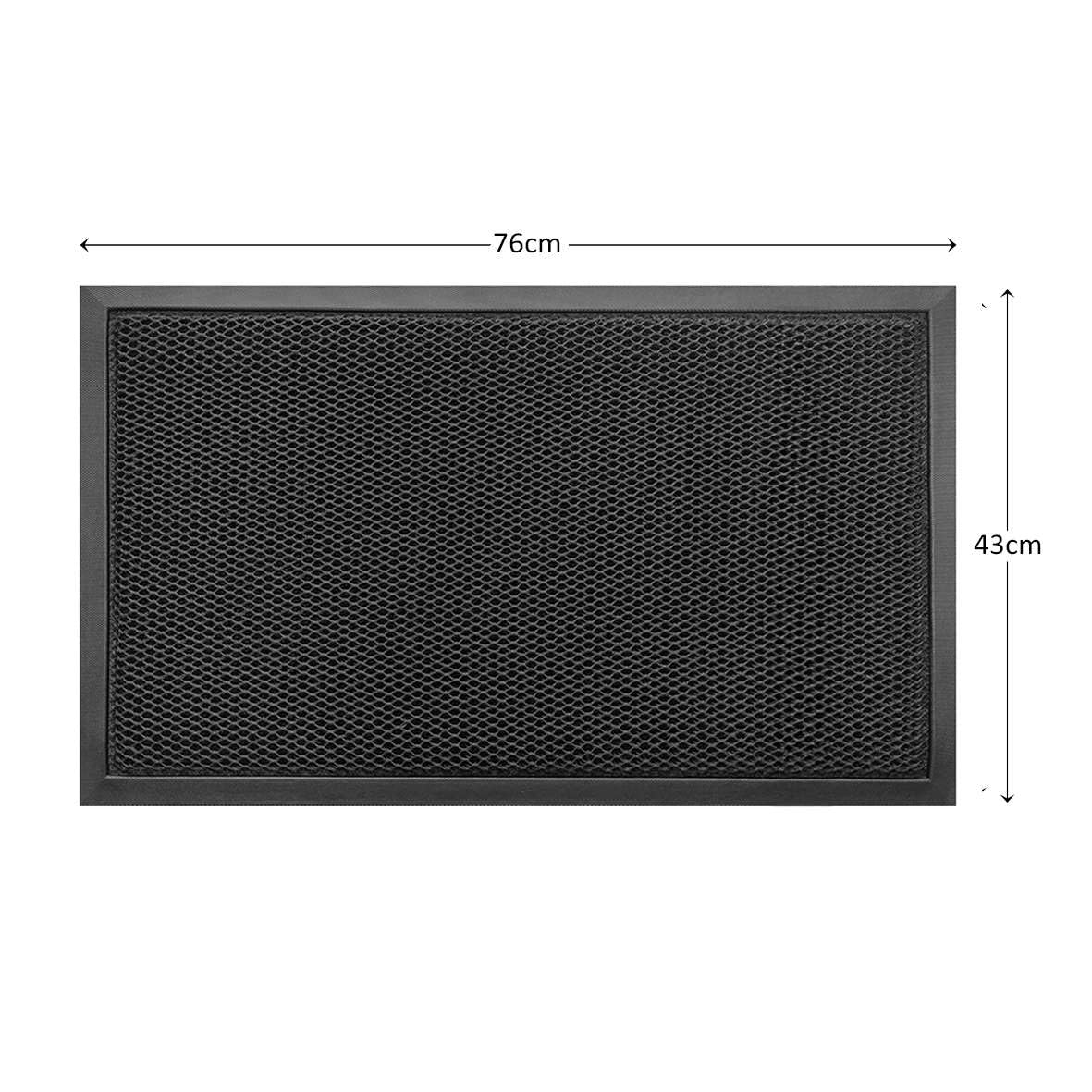 Nicoman 3D Mesh Door Mat - Heavy-Duty Dirt Trapper | Low-Profile, Non-Slip | Charcoal 76x43cm 3