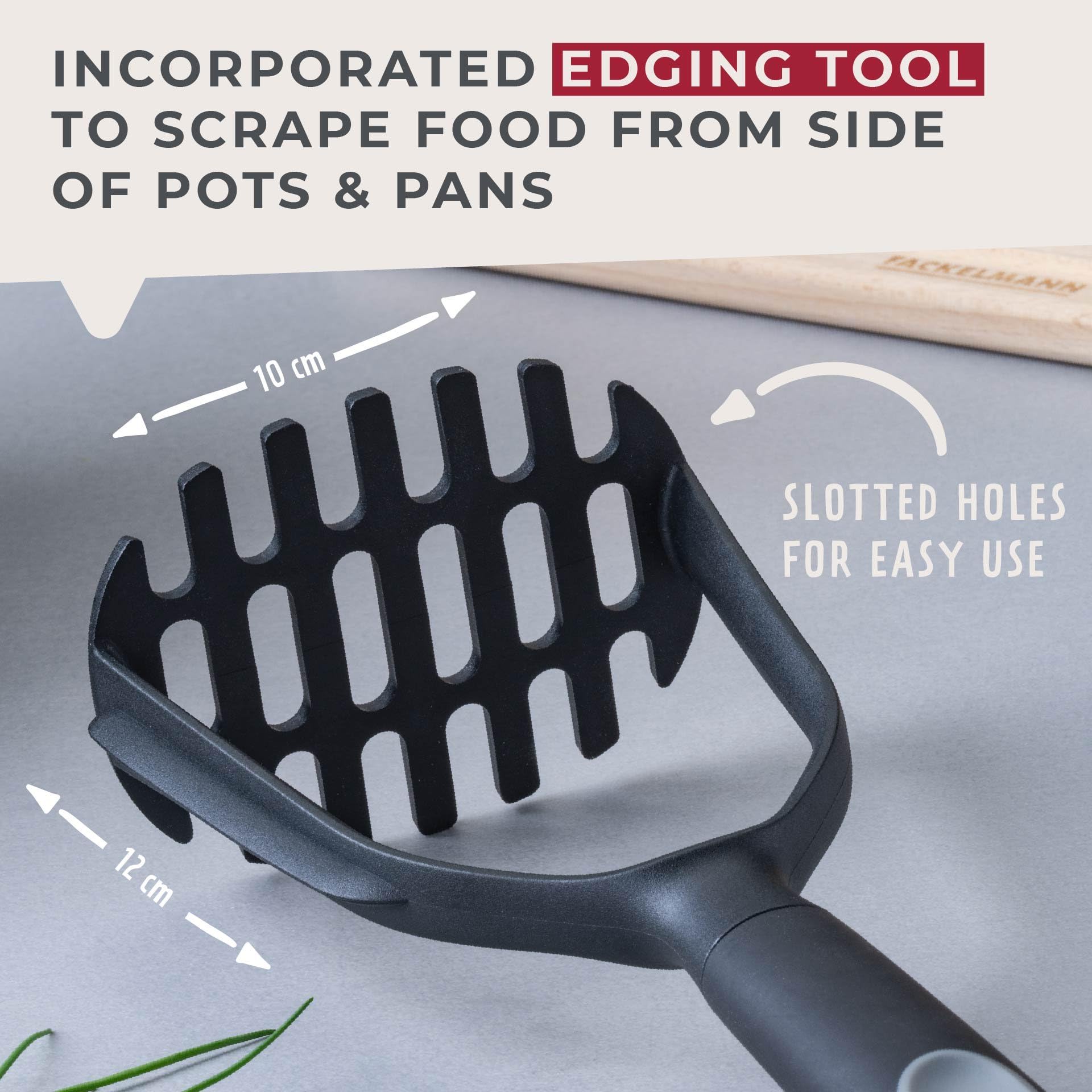 Fackelmann PRO Potato Masher - Heat-Resistant Plastic Head | Soft Touch Handle | Dishwasher Safe 3