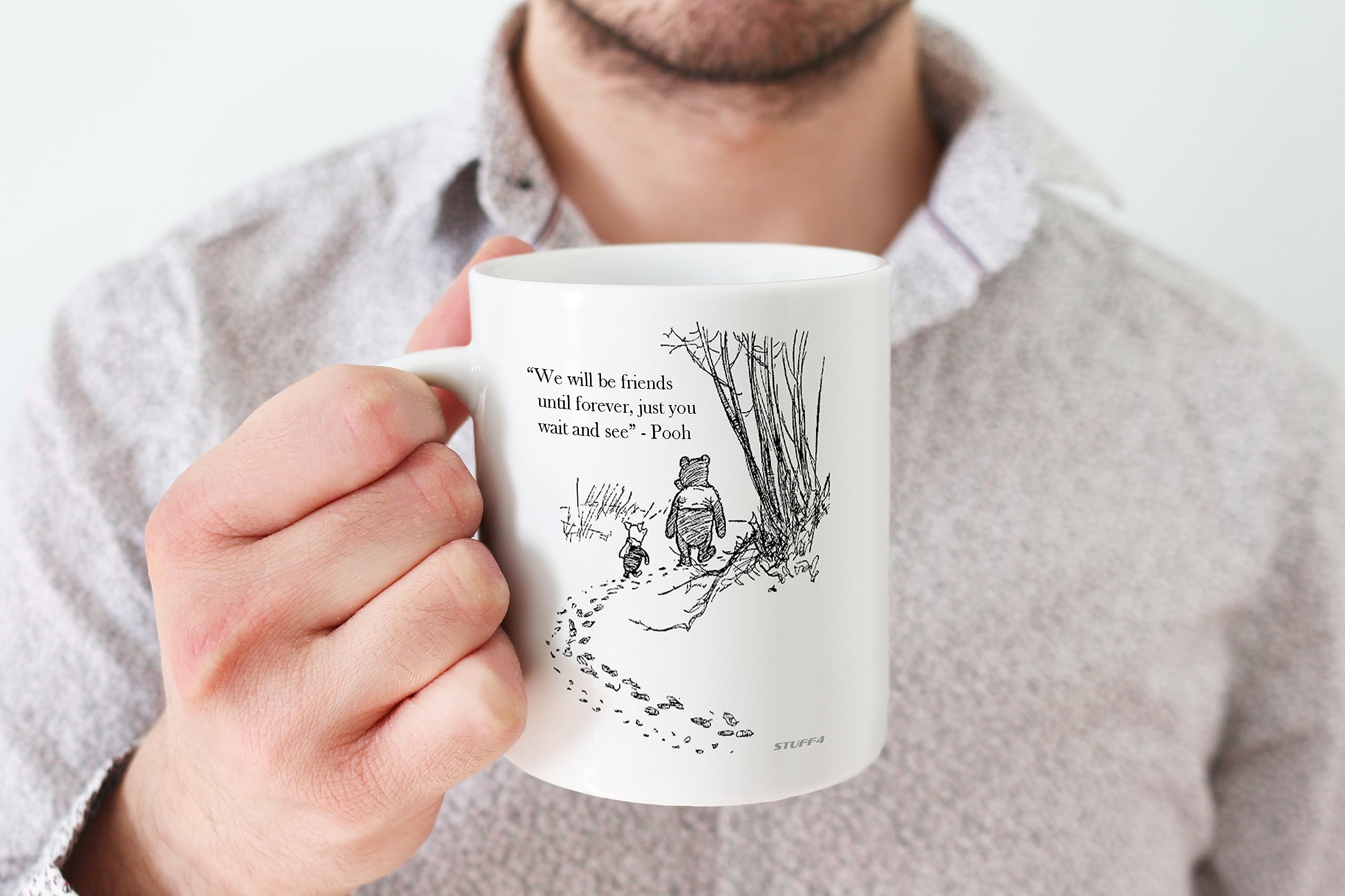 Stuff4 Winnie The Pooh Ceramic Coffee Mug 11oz - Friends Until Forever Design | Microwave Safe 4