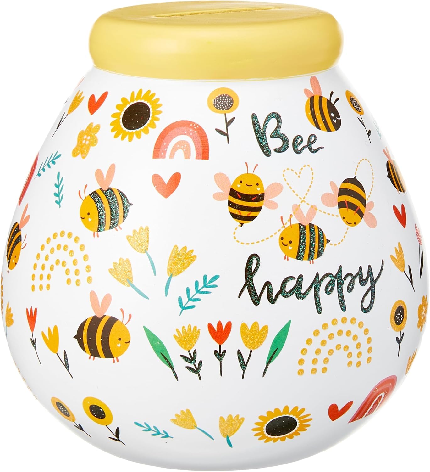Pot Of Dreams Hand Painted Bee Happy Kids Save And Smash Ceramic Money Box | Holds up to £1000 1