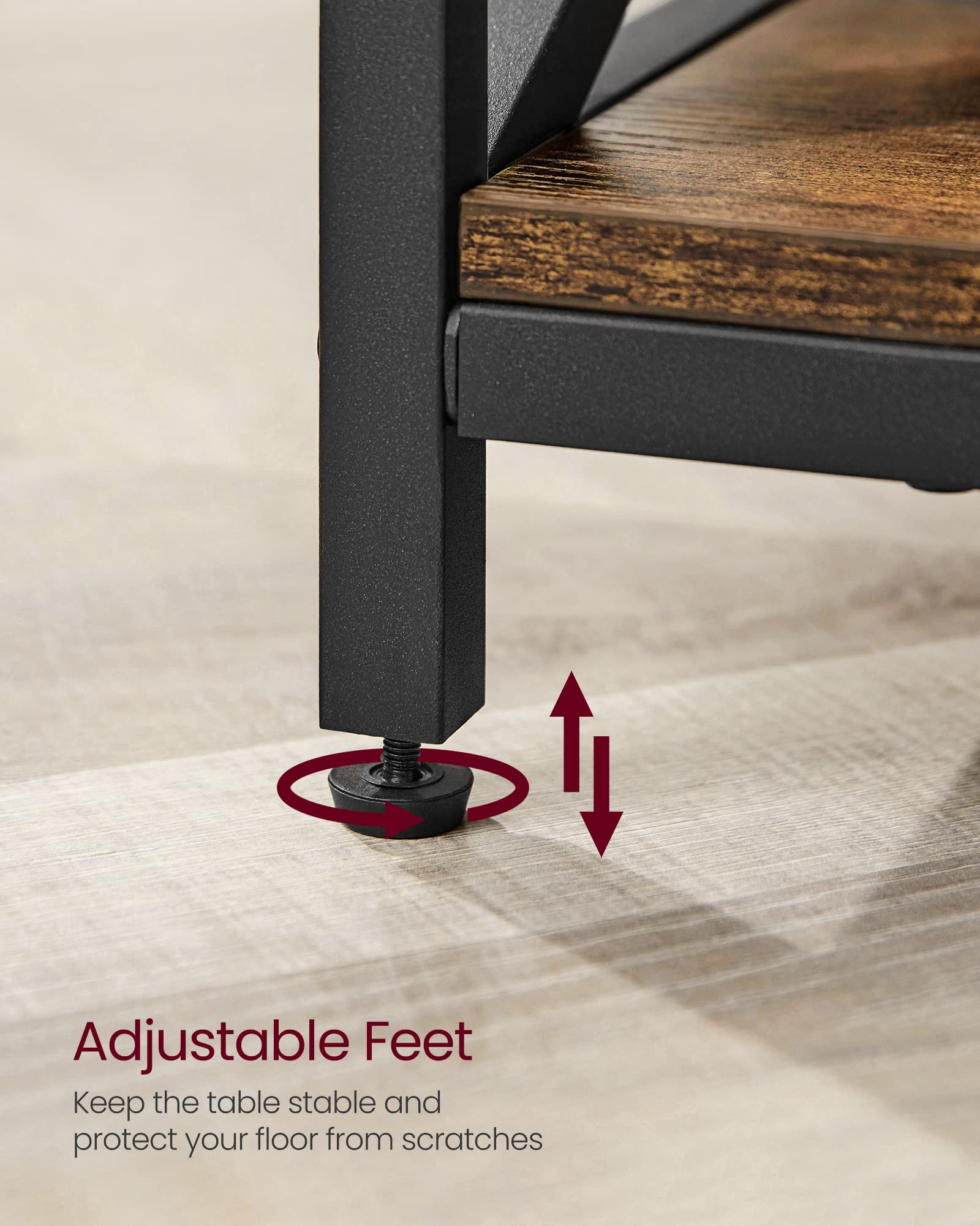 VASAGLE Lift-Top Coffee Table with Hidden Storage | Industrial Style | 60x100x52 cm 9