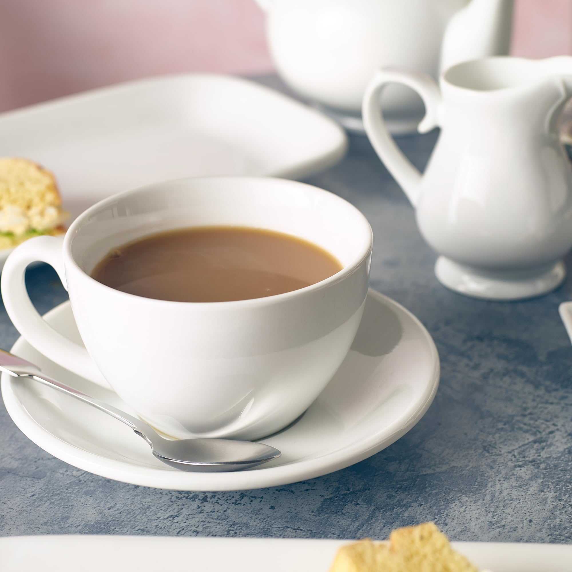 Genware Porcelain Saucer - 16cm (6.25in) Chip Resistant | Pack of 6 | Vitrified Hotelware 4