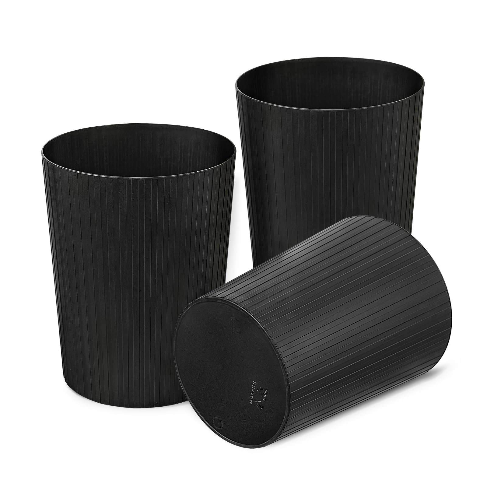 Cetomo 7.2L Plastic Waste Paper Bins - Set of 3 | Frosted Finish | Compact for Bedroom 1