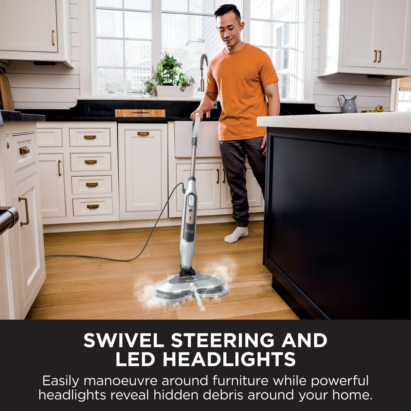 Shark Steam Mop with Steam Blaster & 2 Rotating Power Pads | Sanitises up to 99.9% Germs | 8m Cord 4