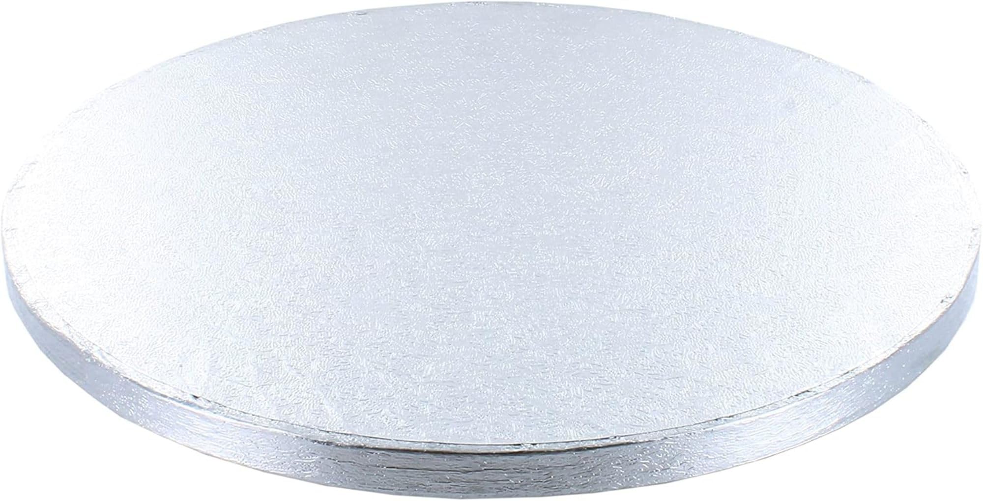 Culpitt 8' Round Silver Cake Drum & White Box Combo - 3 Pack | Sturdy Cardboard Support 6