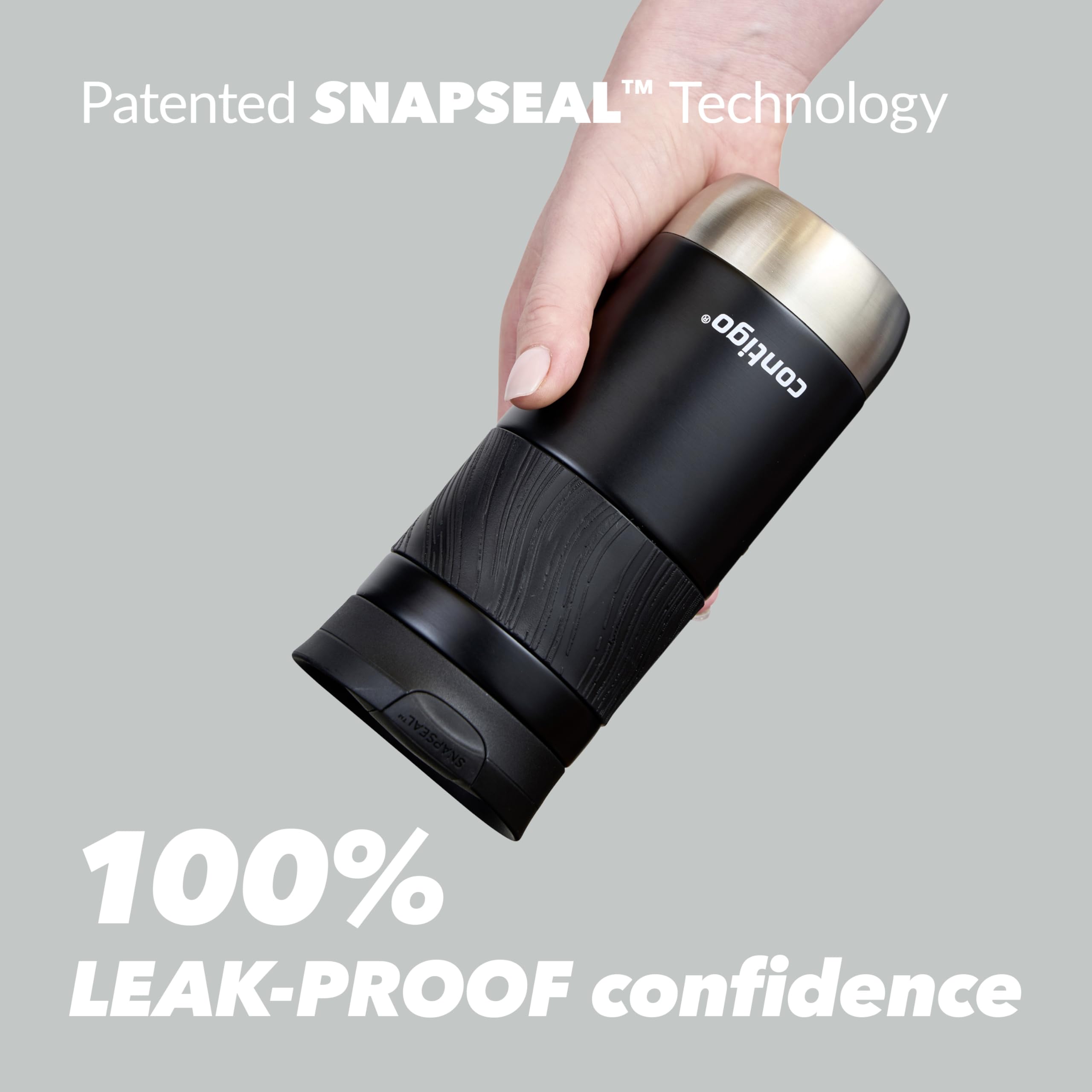 Contigo Byron Snapseal Travel Mug - 470 ml Stainless Steel Thermal Cup | Keeps Hot 7 Hrs | Licorice 4