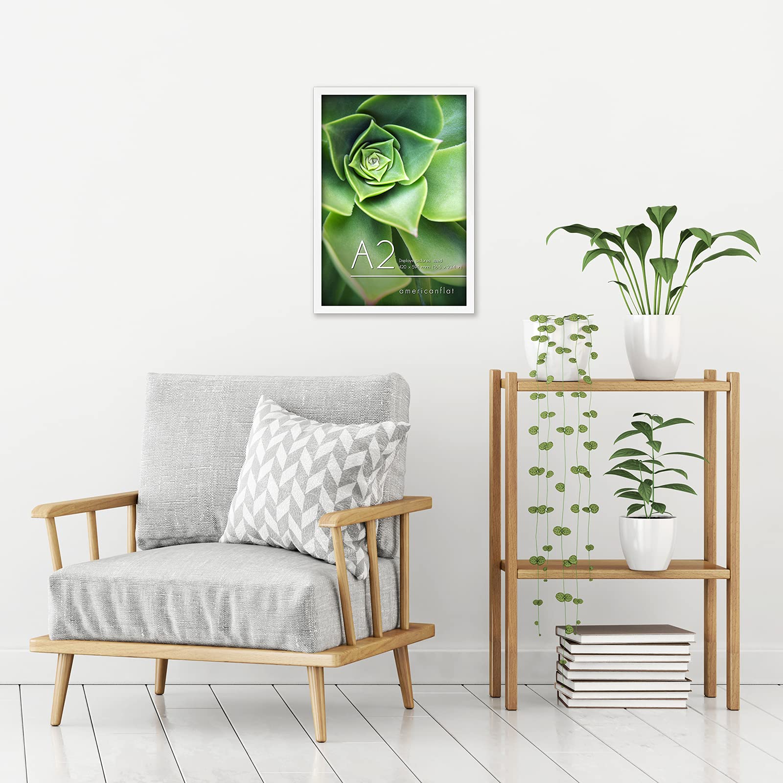 Americanflat A2 Picture Frame in White - Engineered Wood with Plexiglass | 42x59.4 cm Display 6