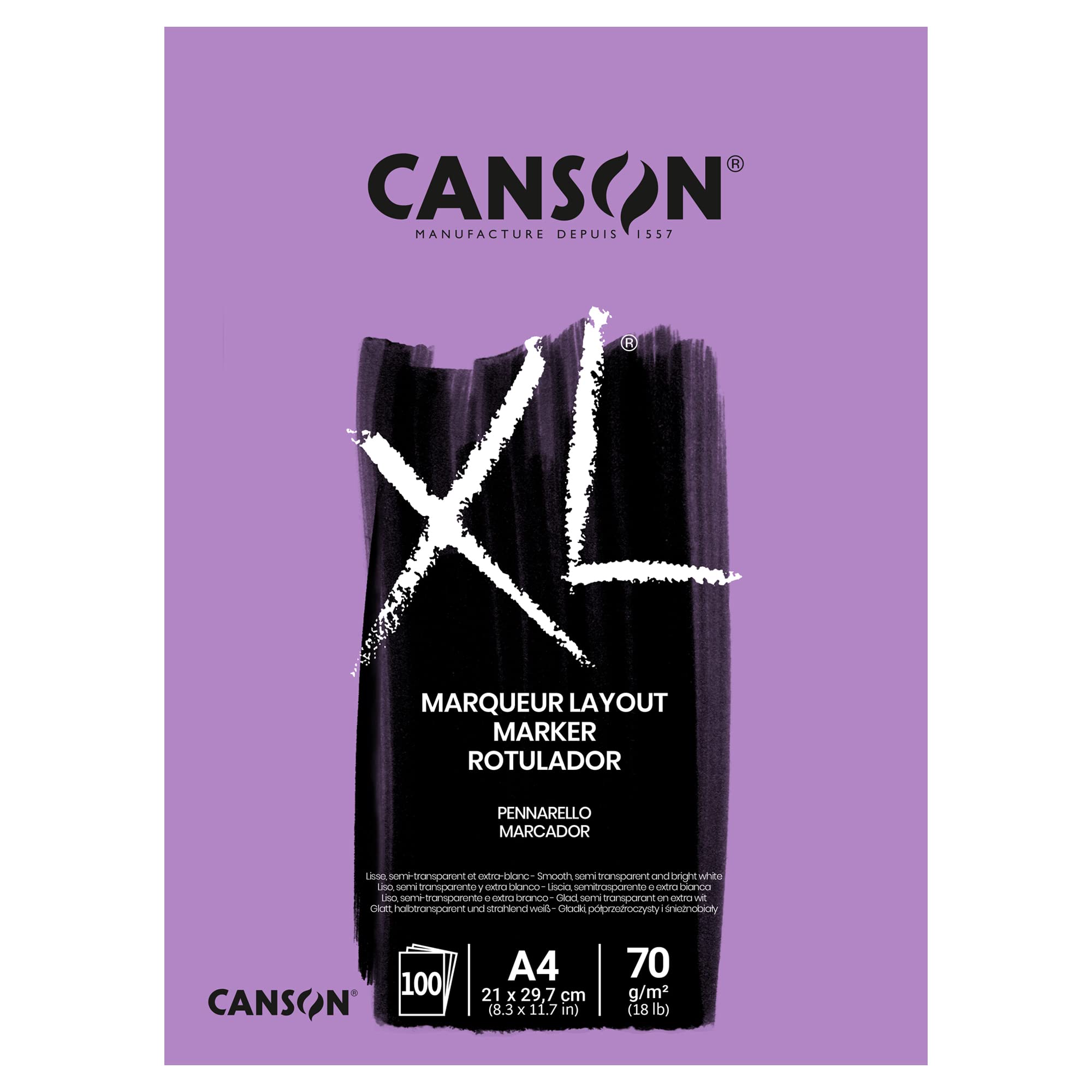 Canson XL Marker Pad - Brilliant White | A4 Size | 170g Paper 1