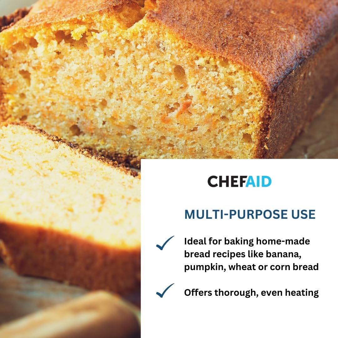 Chef Aid Non-Stick Loaf Pans Set of 2, 2lb (900g) Capacity, Carbon Steel Baking Tins 5
