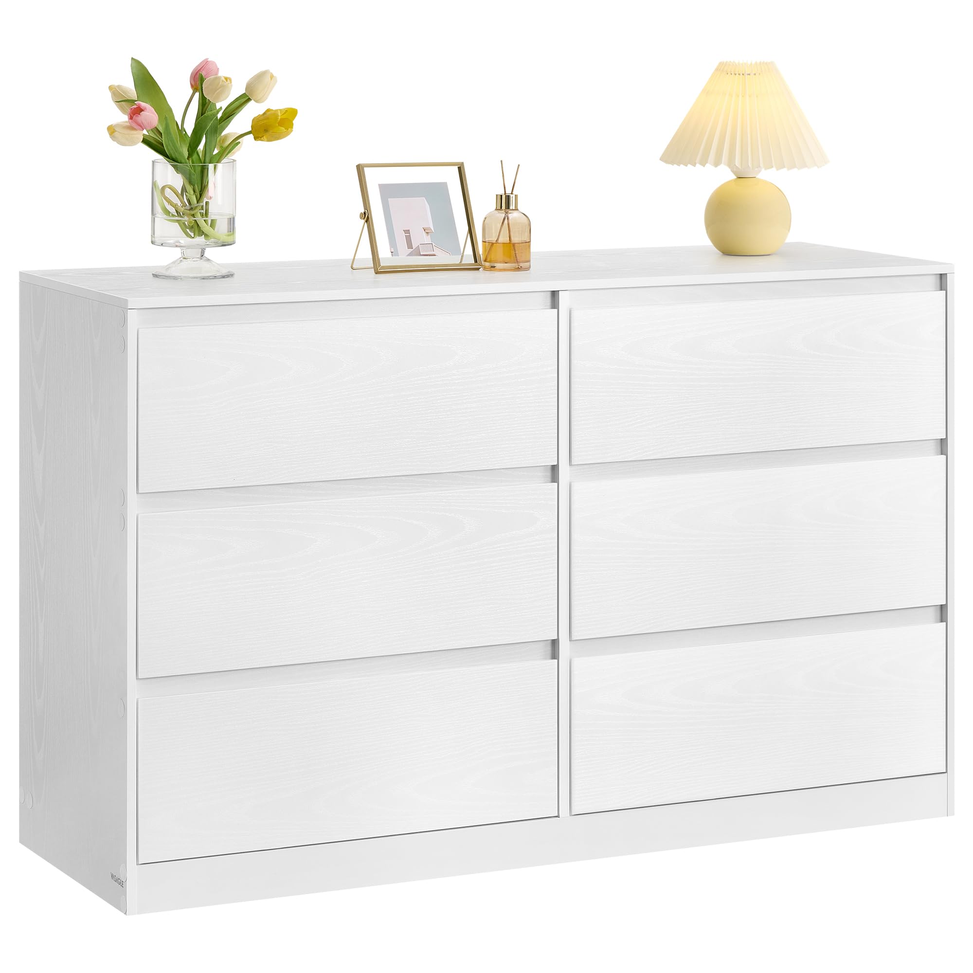 VASAGLE KAILYN Collection Chest of Drawers - 6 Drawers | Snow White | Particleboard & MDF 1