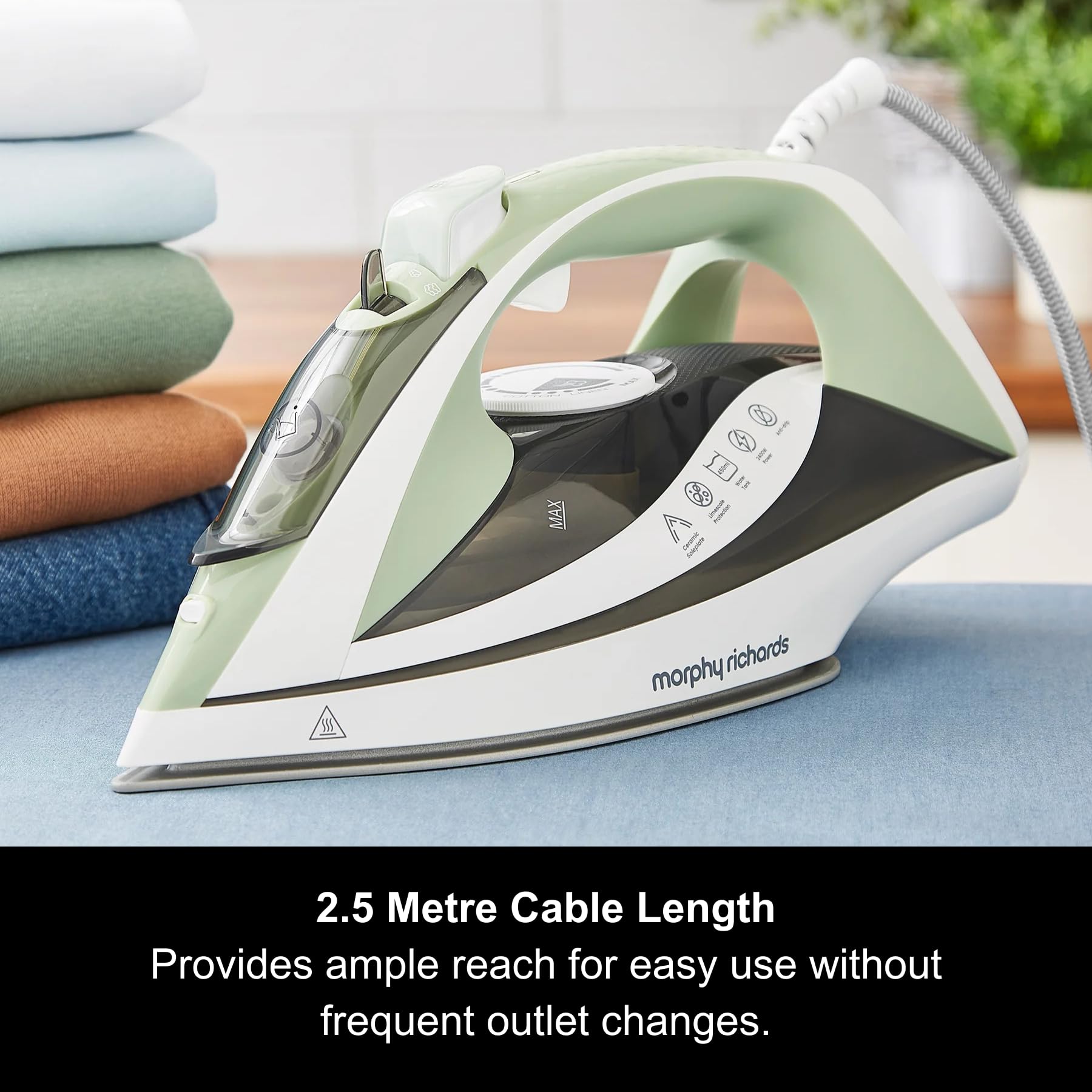 Morphy Richards Steamflow Turbo Steam Iron - 35g/min Vertical Steam | Ceramic Soleplate | 450ml Tank 2
