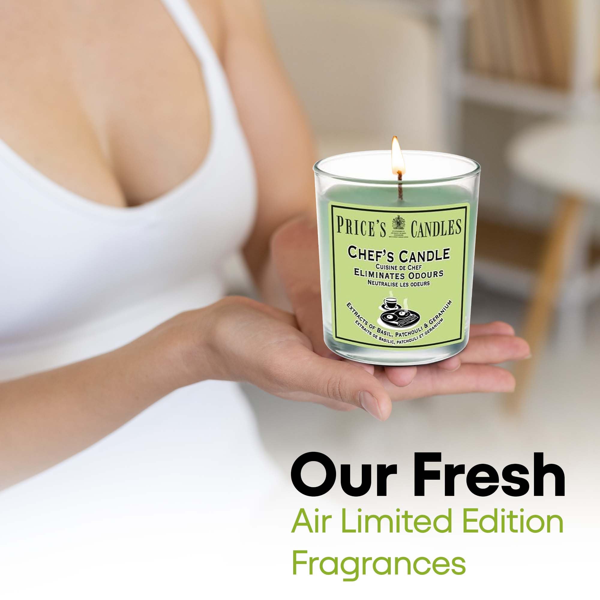Price's Chef's Jar Odour Eliminating Candle - Basil, Patchouli & Geranium Extracts | 360g Wax 5
