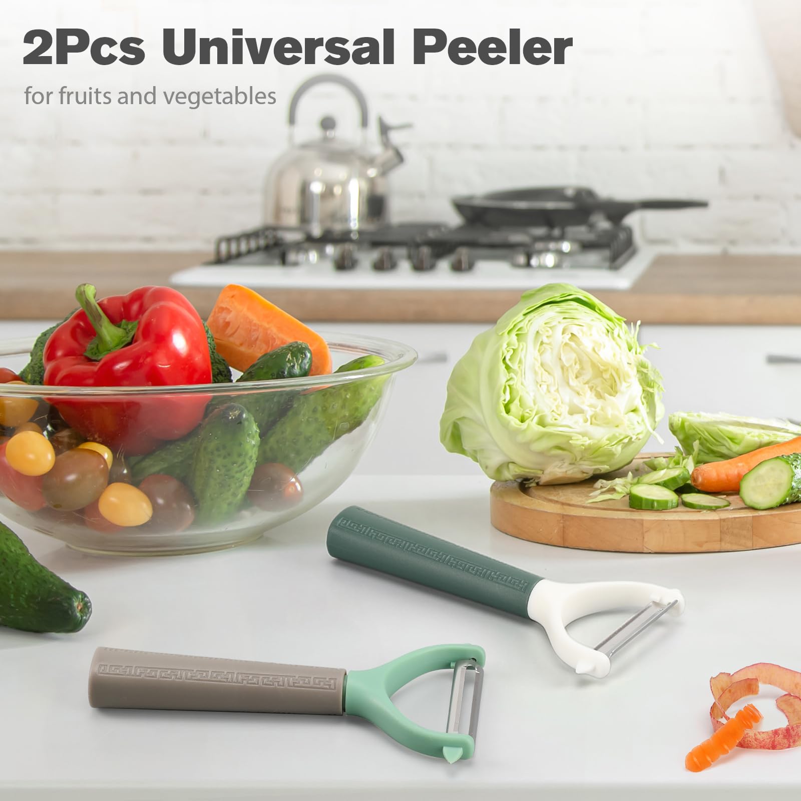 Euqvunn 2-Piece Y-Shaped Vegetable Peeler Set | 420 Stainless Steel Blade | Ergonomic Non-Slip Grip 5