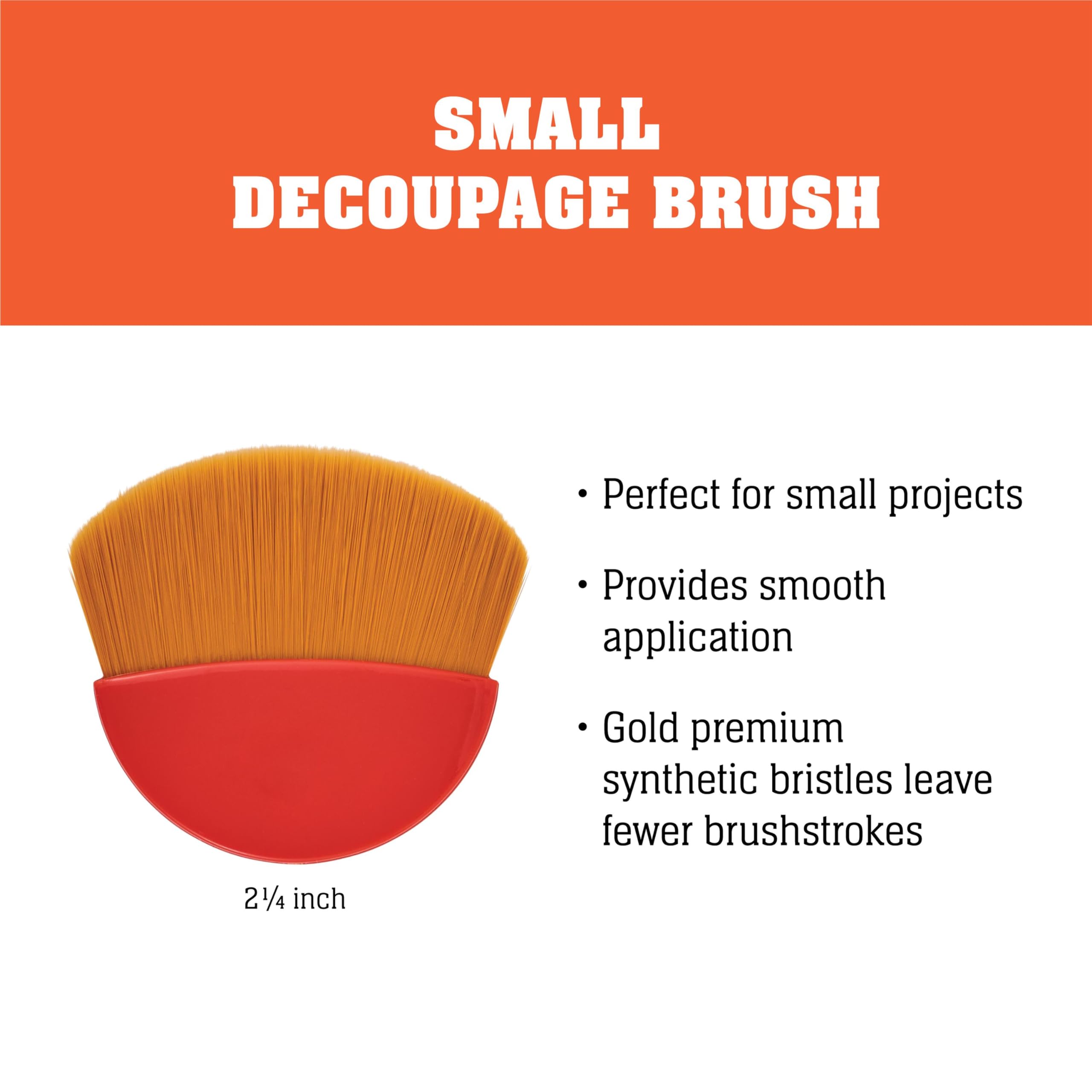 Mod Podge Gold Taklon Brush - 2 1/4 Inch Wide Decoupage Brush | Durable Synthetic Bristles 3