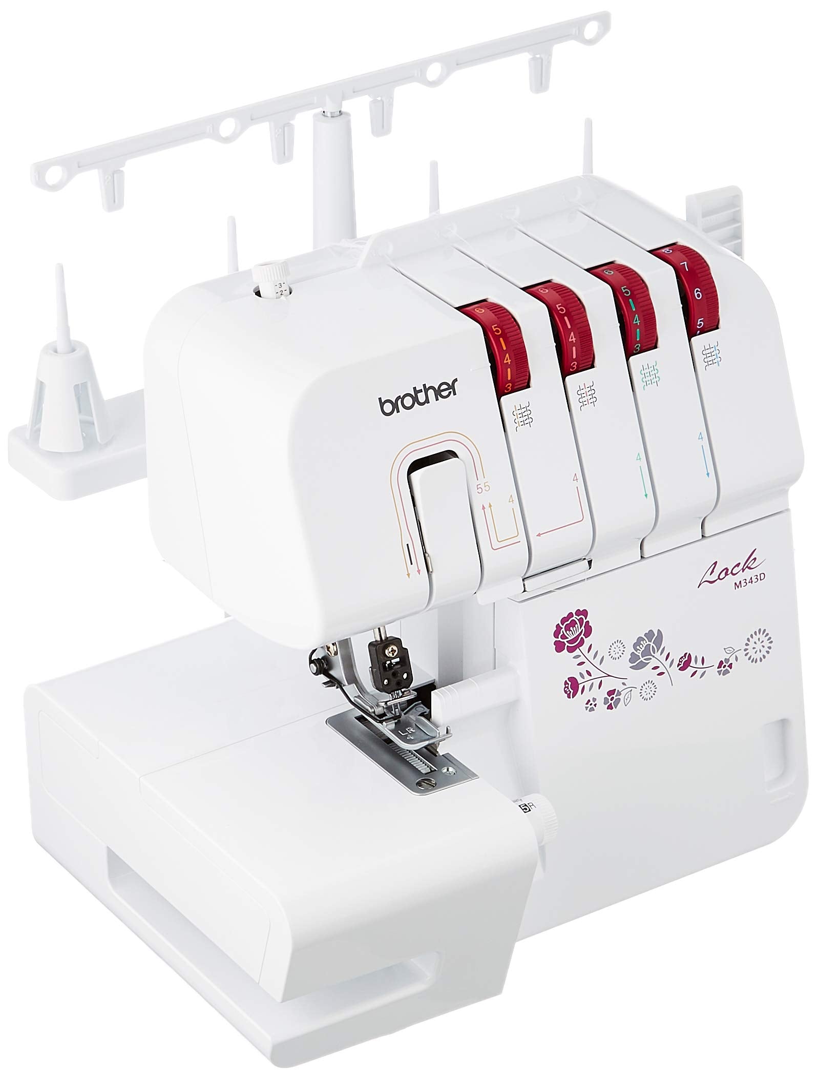 Brother M343D Overlocker - 3 or 4 Thread Capability | F.A.S.T Lower Looper Threading | White 1