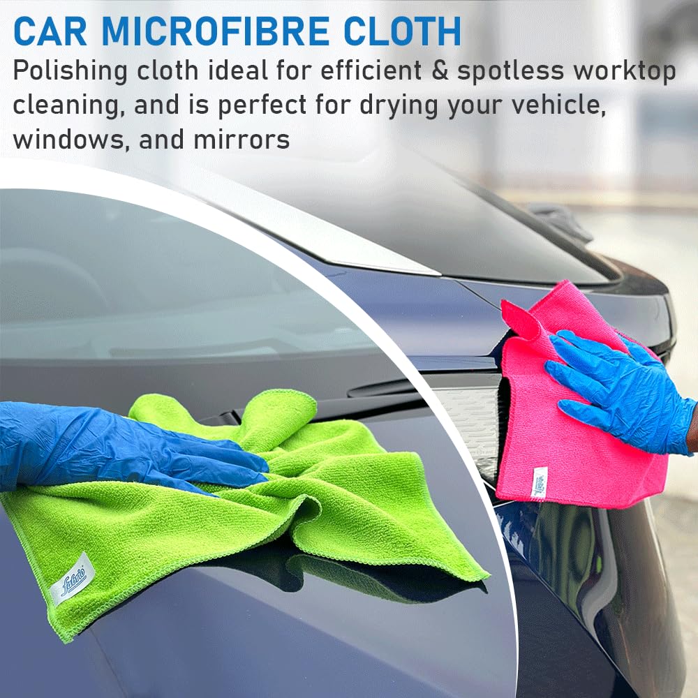 FABRIO Microfibre Cleaning Cloths - Pack of 8, 30x30cm, Ultra-Soft, Lint-Free for Kitchen, Car & Glass 6