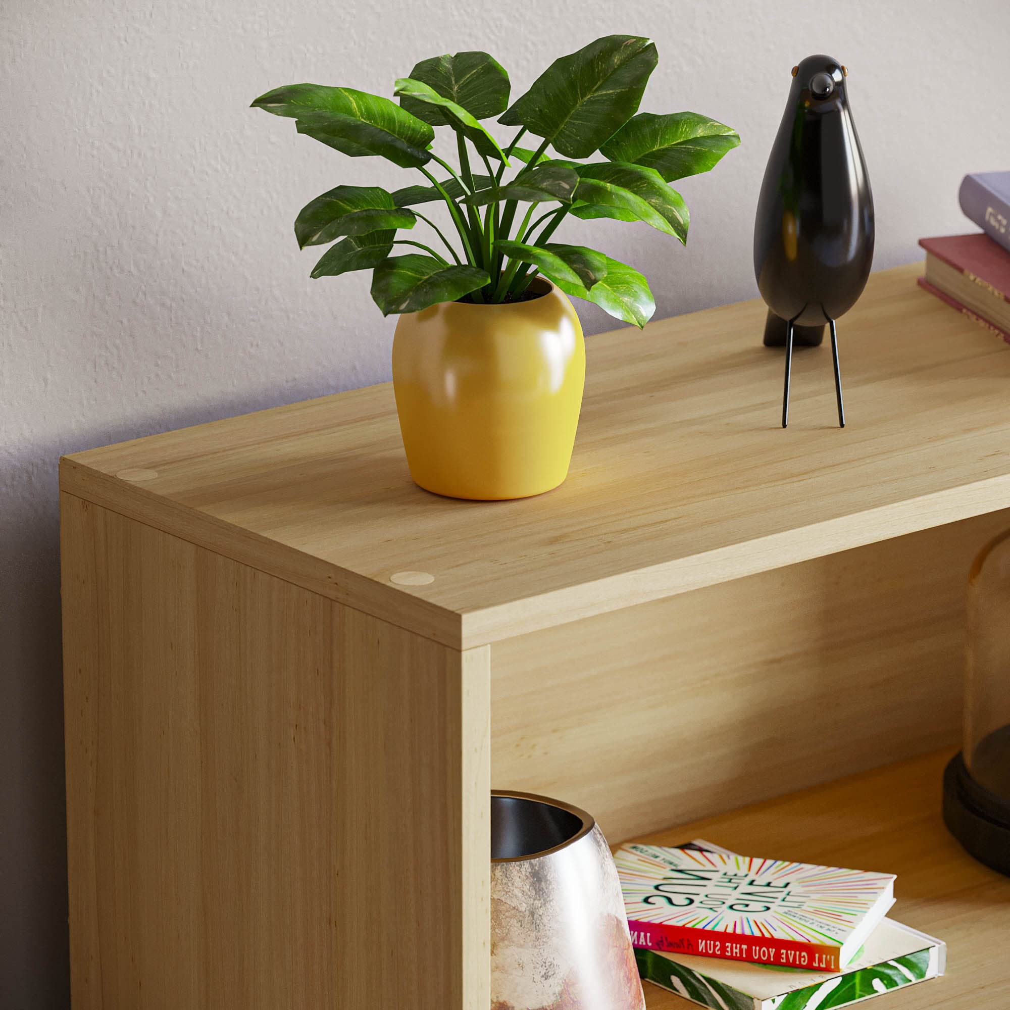 Vida Designs Cambridge 3 Tier Low Bookcase - Oak Wood Shelving | H 75 x W 60 cm | Chipboard & MDF 4