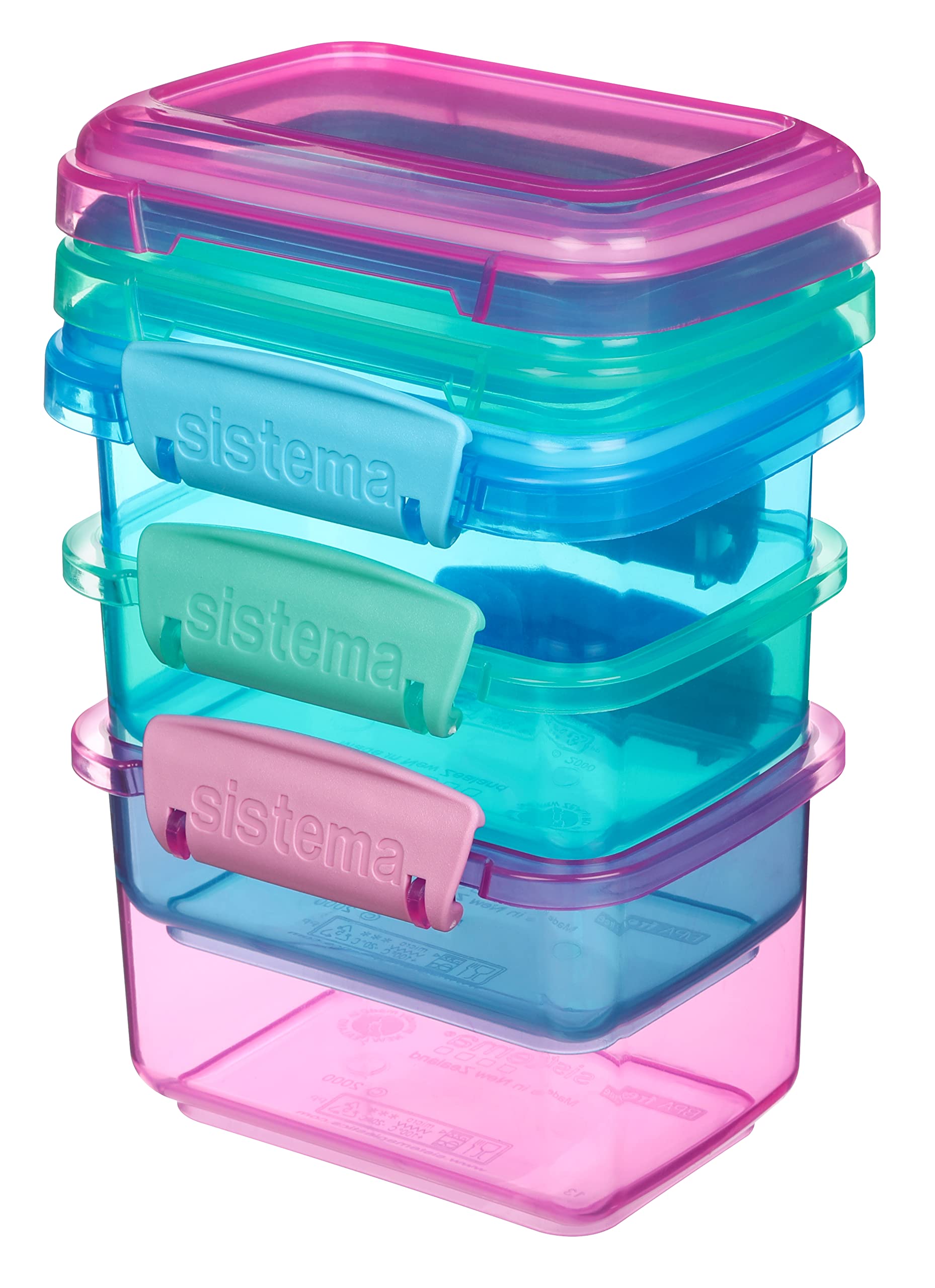 Sistema Snack Pots Food Storage Containers - 400 ml Capacity | 3 Count | Assorted Colours | BPA-Free 2