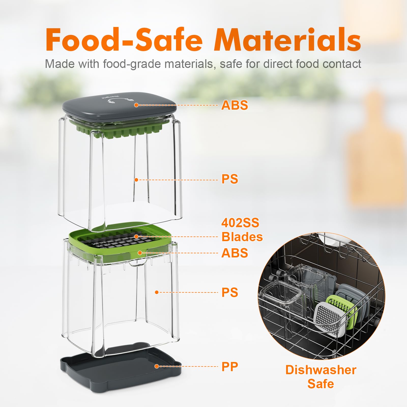 Ibergrif M523 Potato Chipper - 3-in-1 Cutter with Stainless Steel Blades | BPA-Free 6