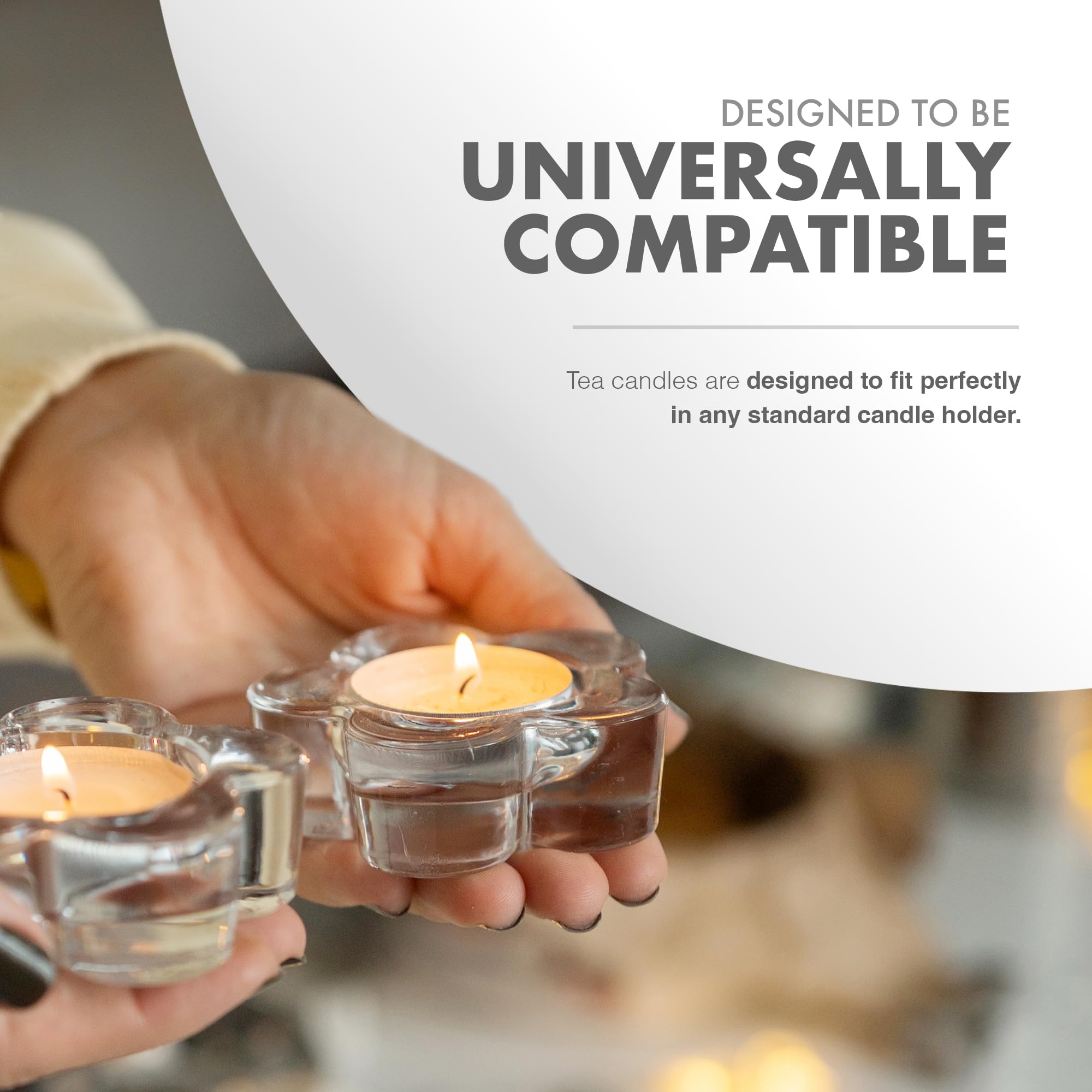 delka Unscented Tea Lights - 4 Hour Burn Time | 100 Pack White | Smoke-Free 4