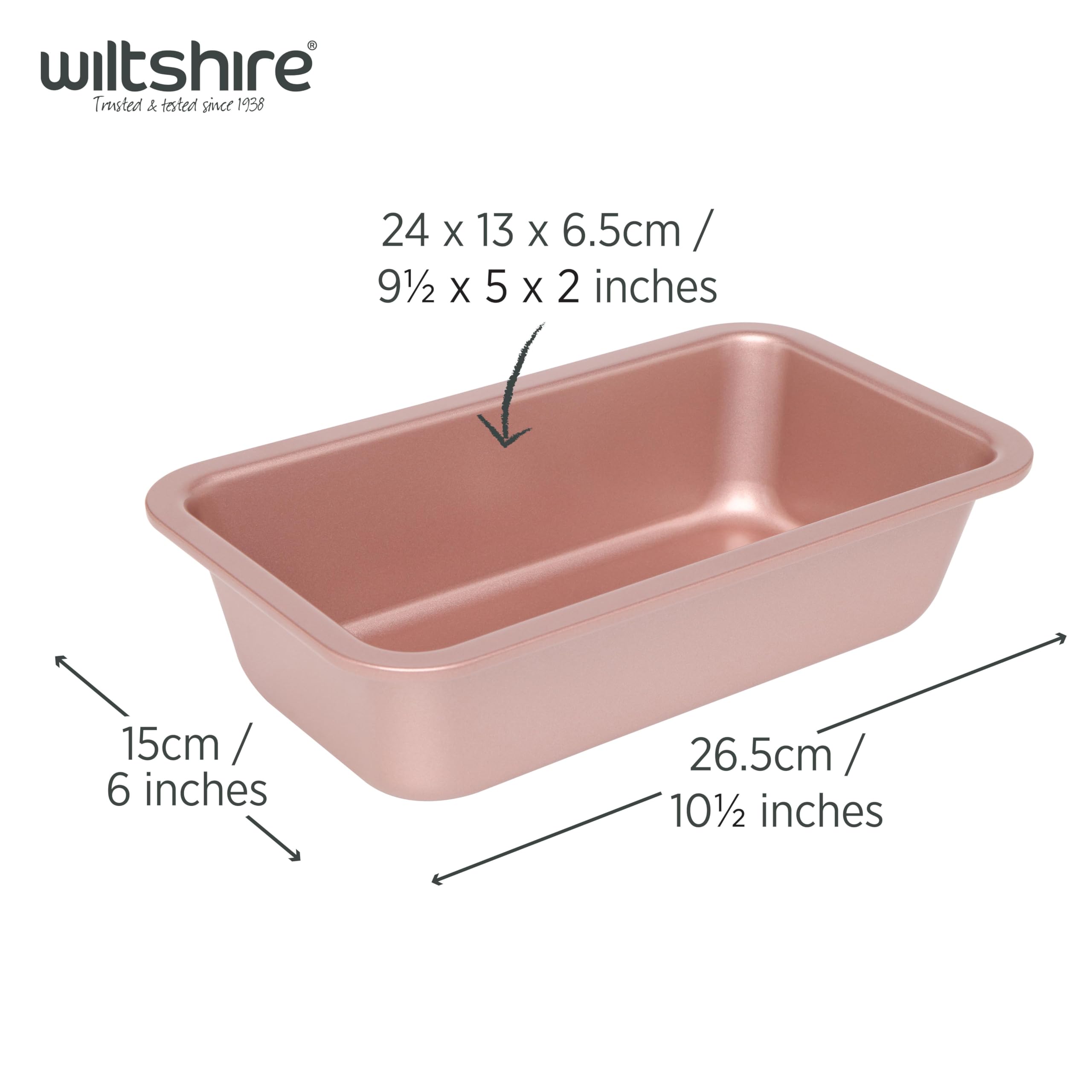 Wiltshire Rose Gold Loaf Pan - Non-Stick Carbon Steel | 24cm Size | Oven Safe up to 220°C 3