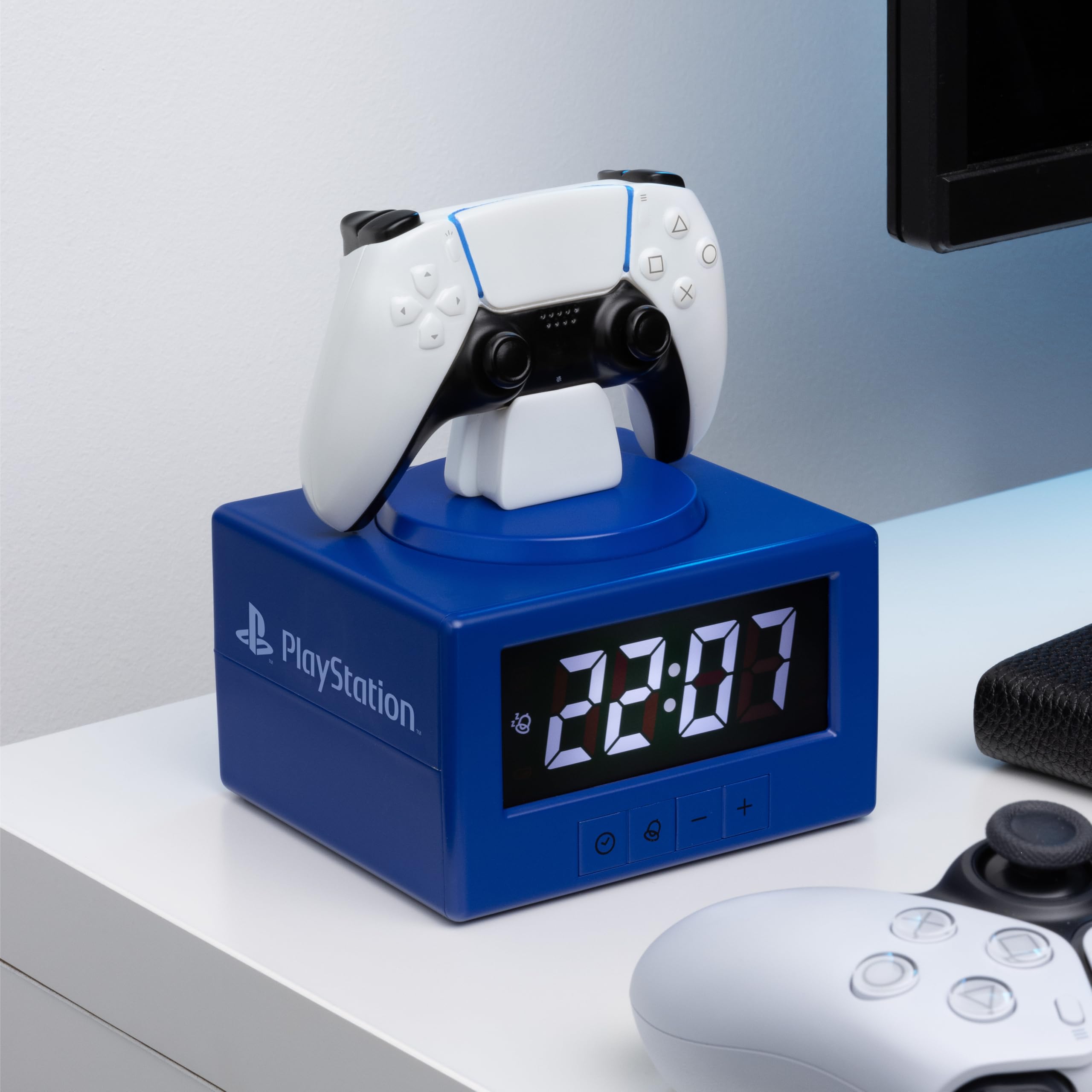 Paladone PlayStation DualSense Controller Digital Alarm Clock with Night Light | Plastic | Multicolour 5